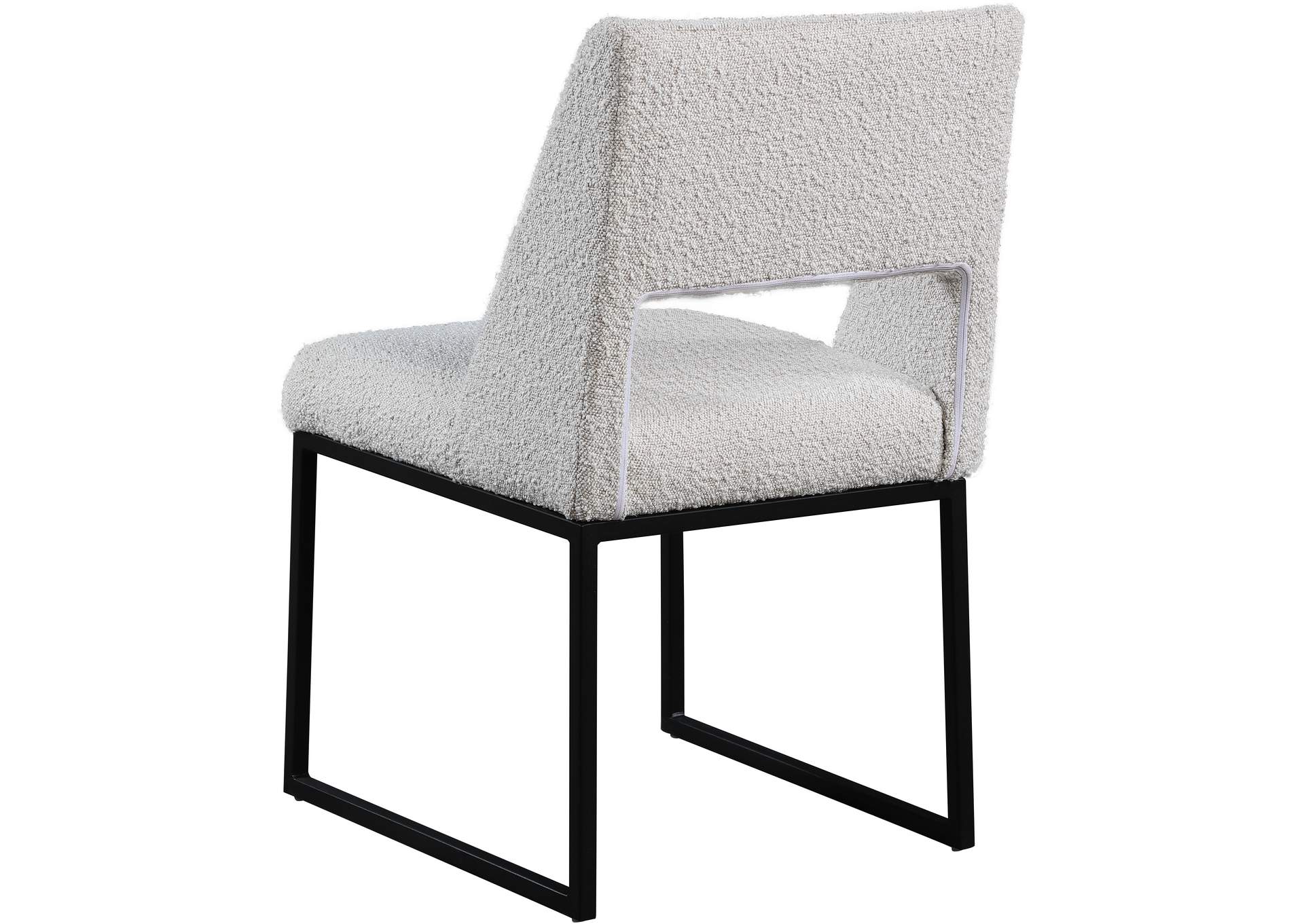 Jayce Cream Boucle Fabric Dining Chair Set of 2,Meridian Furniture