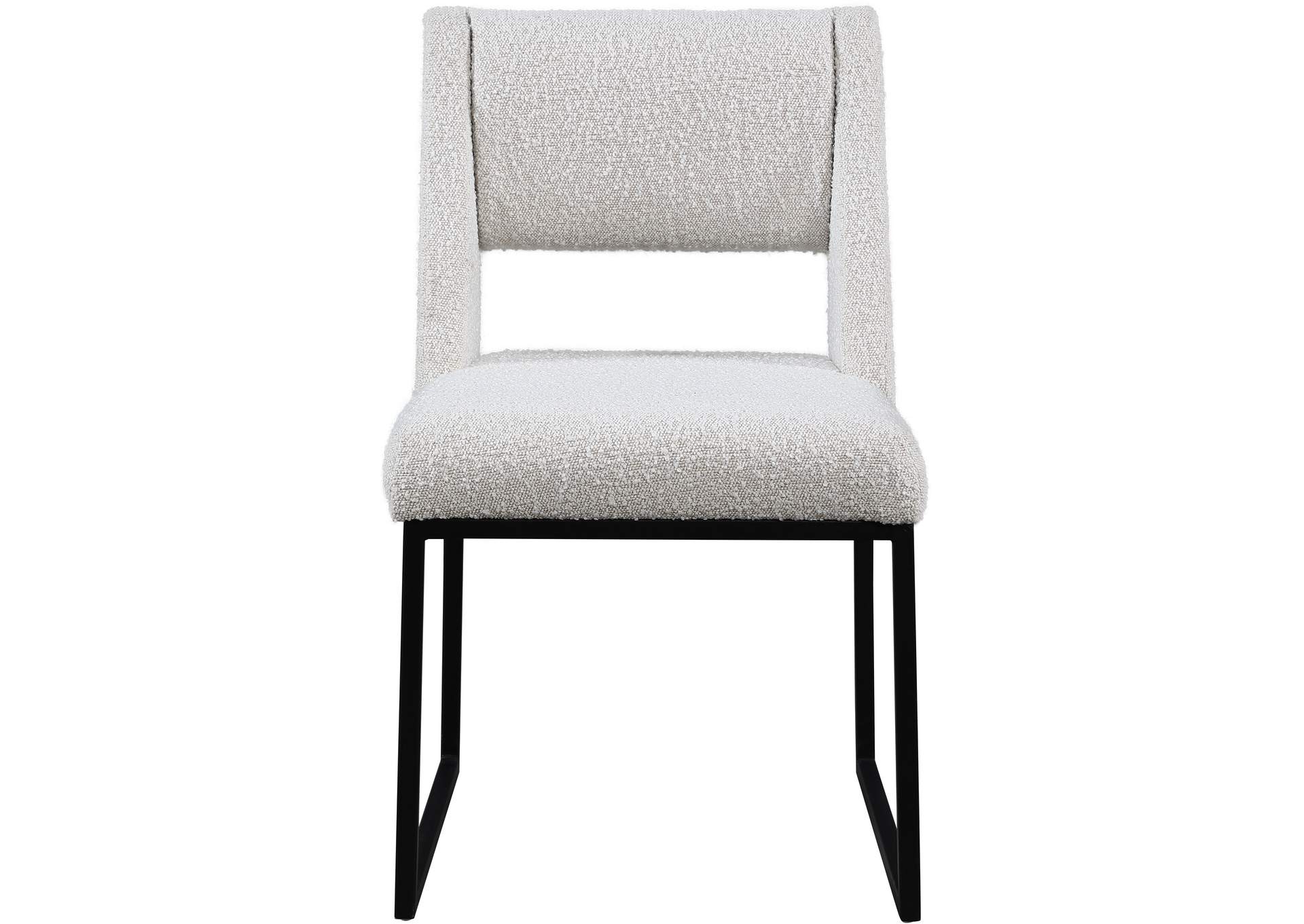 Jayce Cream Boucle Fabric Dining Chair Set of 2,Meridian Furniture