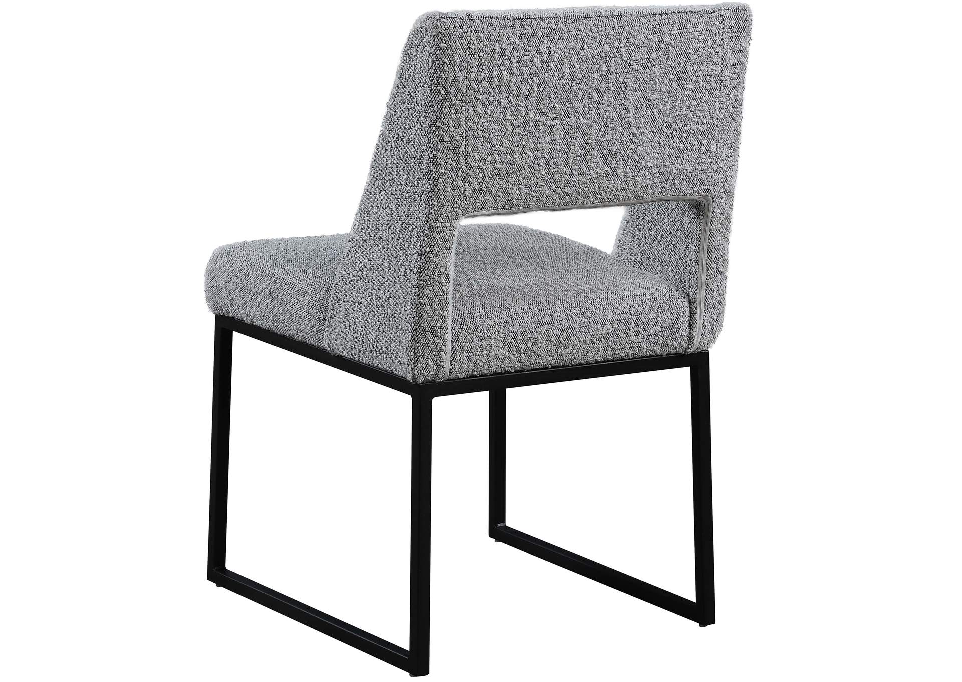 Jayce Grey Boucle Fabric Dining Chair Set of 2,Meridian Furniture