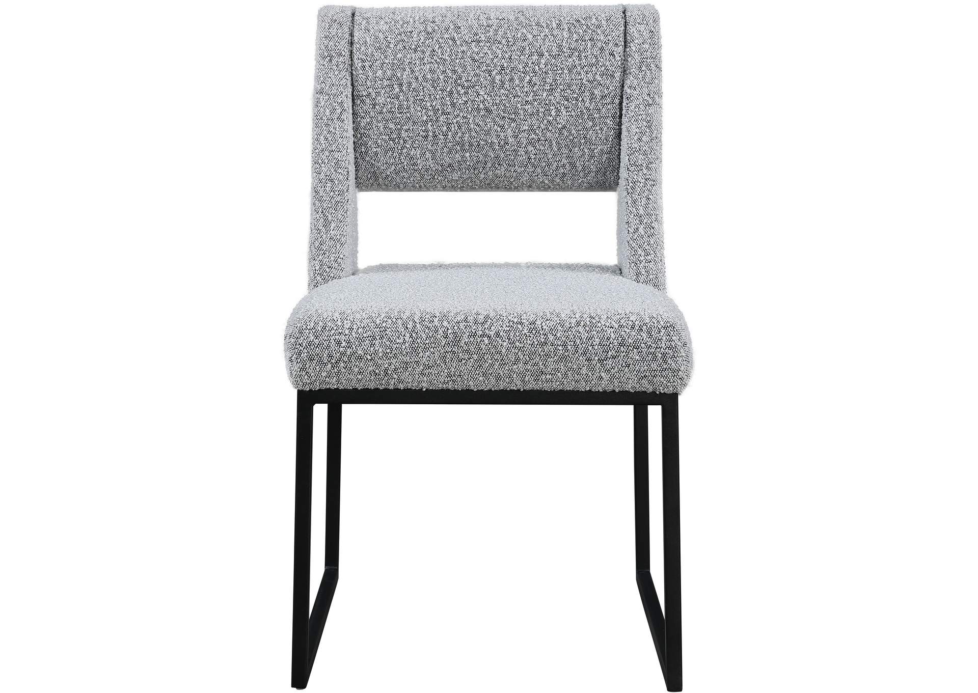 Jayce Grey Boucle Fabric Dining Chair Set of 2,Meridian Furniture