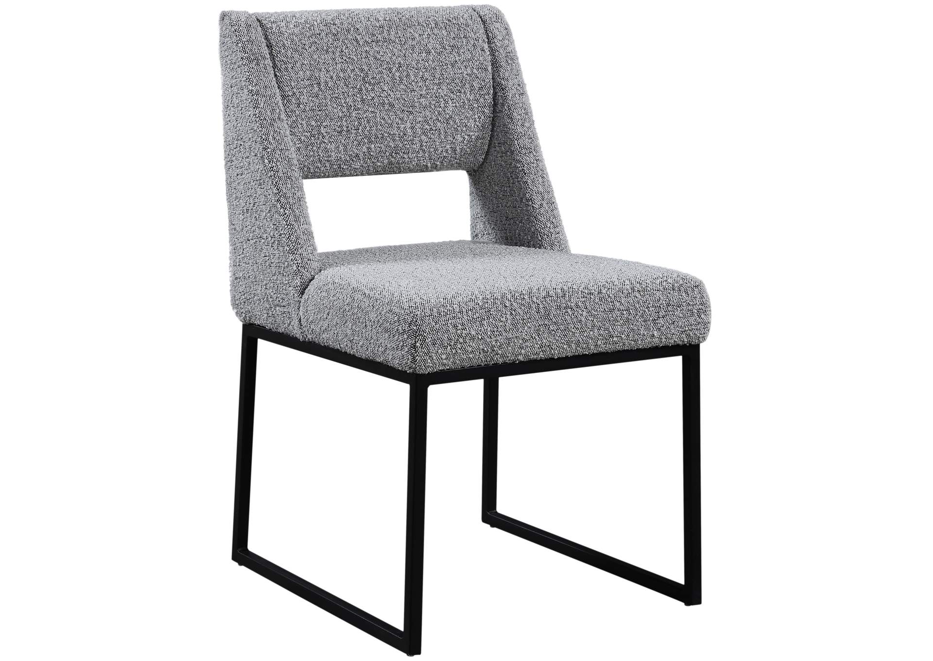 Jayce Grey Boucle Fabric Dining Chair Set of 2,Meridian Furniture