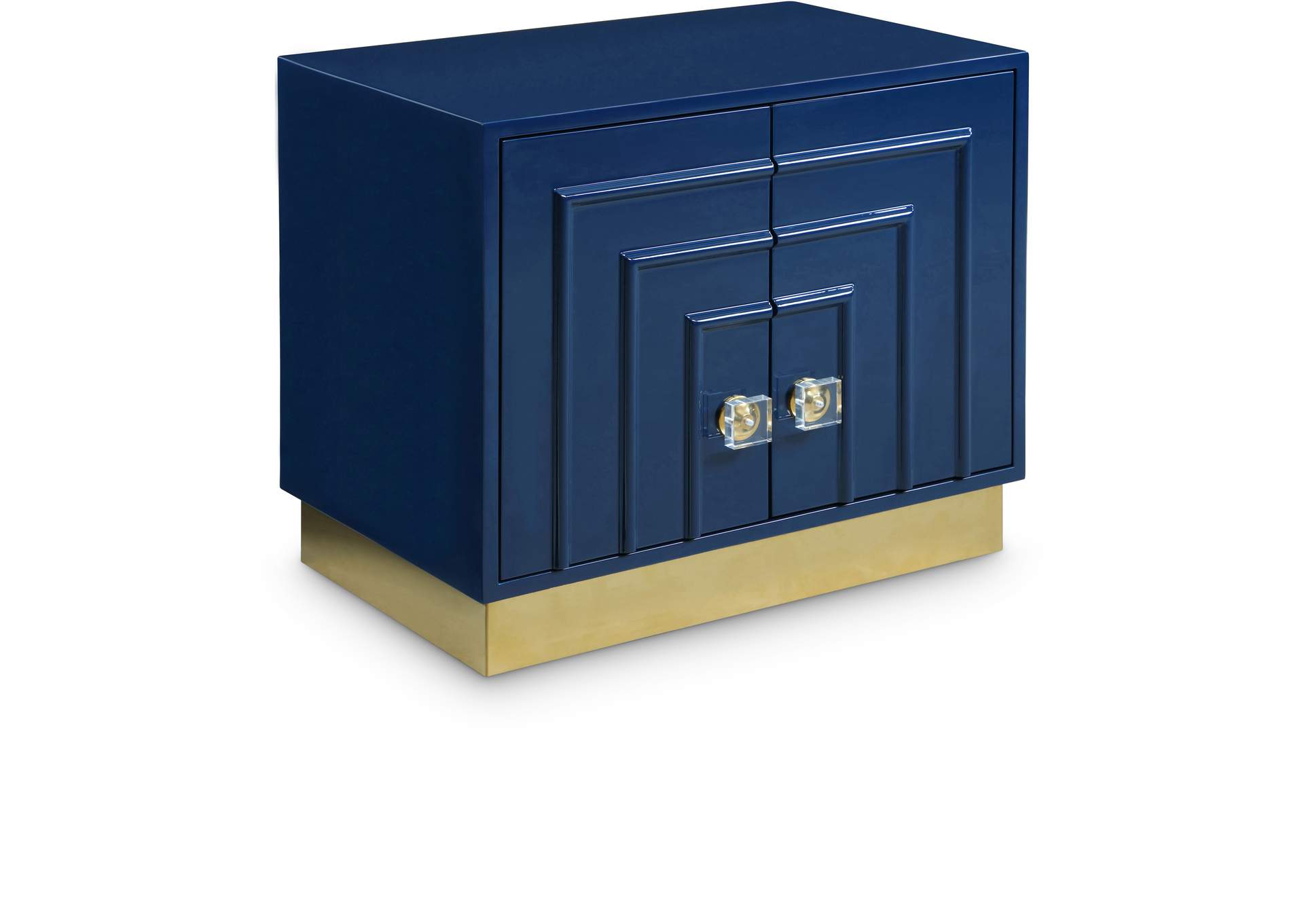 Cosmopolitan Navy Lacquer Side Table,Meridian Furniture