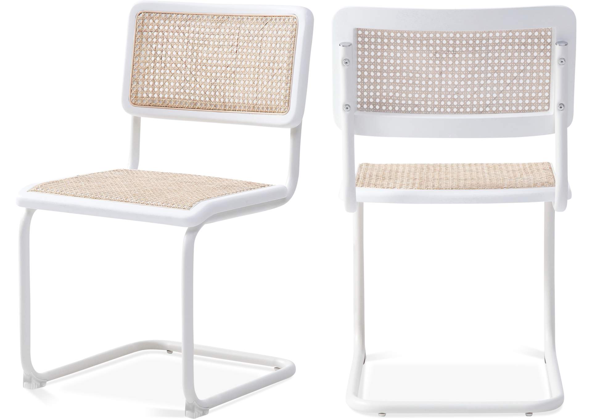 Kano White Powder Coating Dining Chair Set of 2,Meridian Furniture