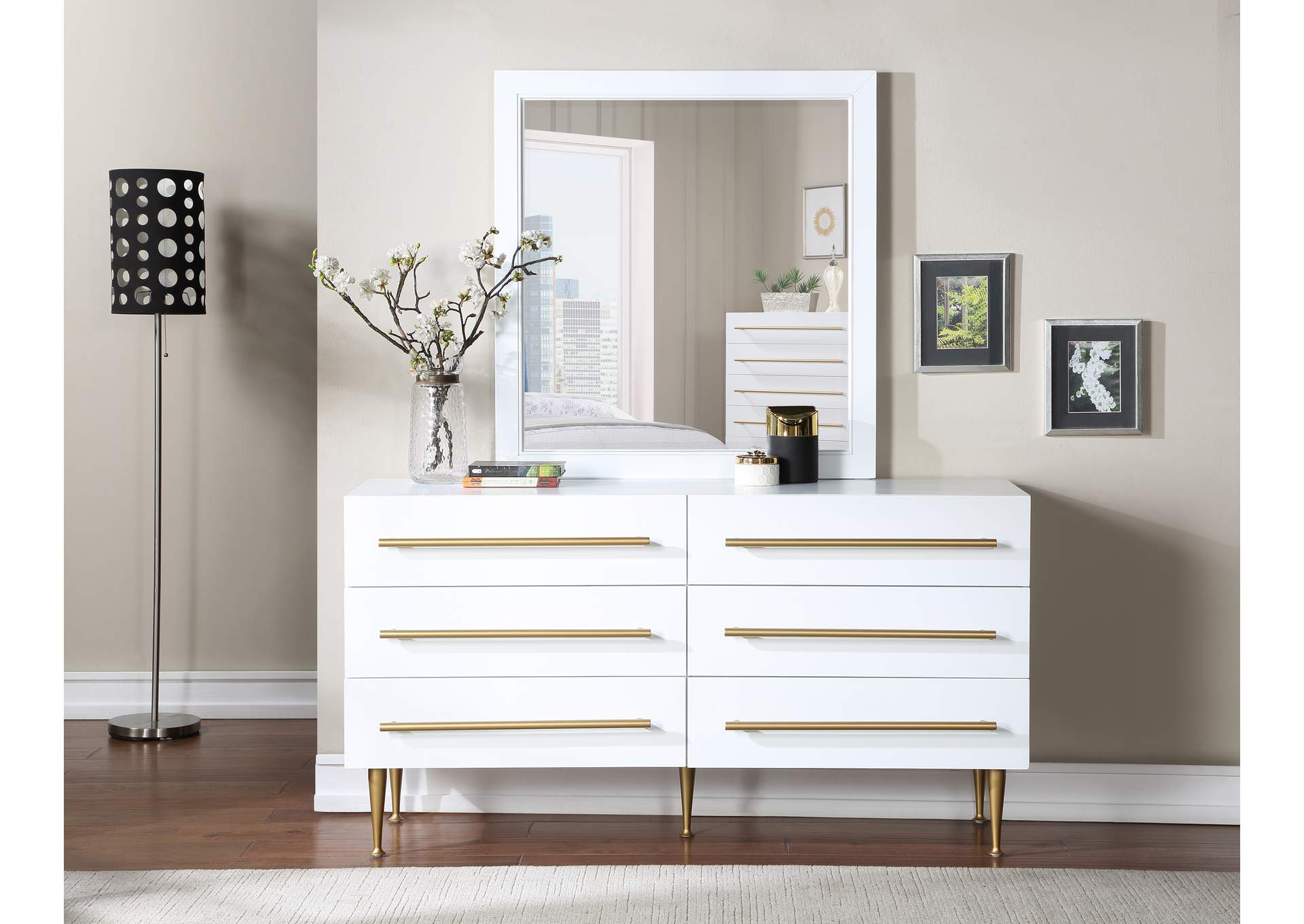 Marisol White Dresser,Meridian Furniture