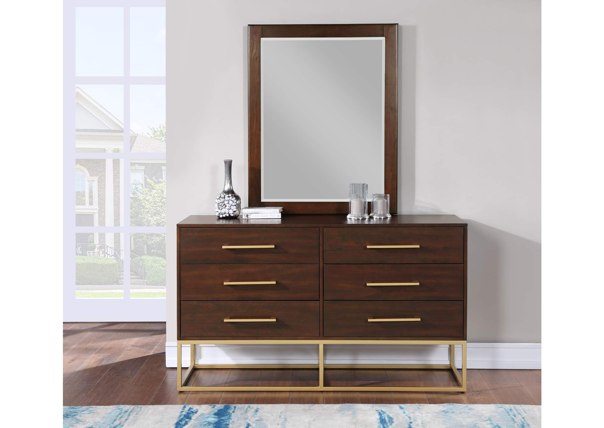 Maxine Brown Mirror,Meridian Furniture