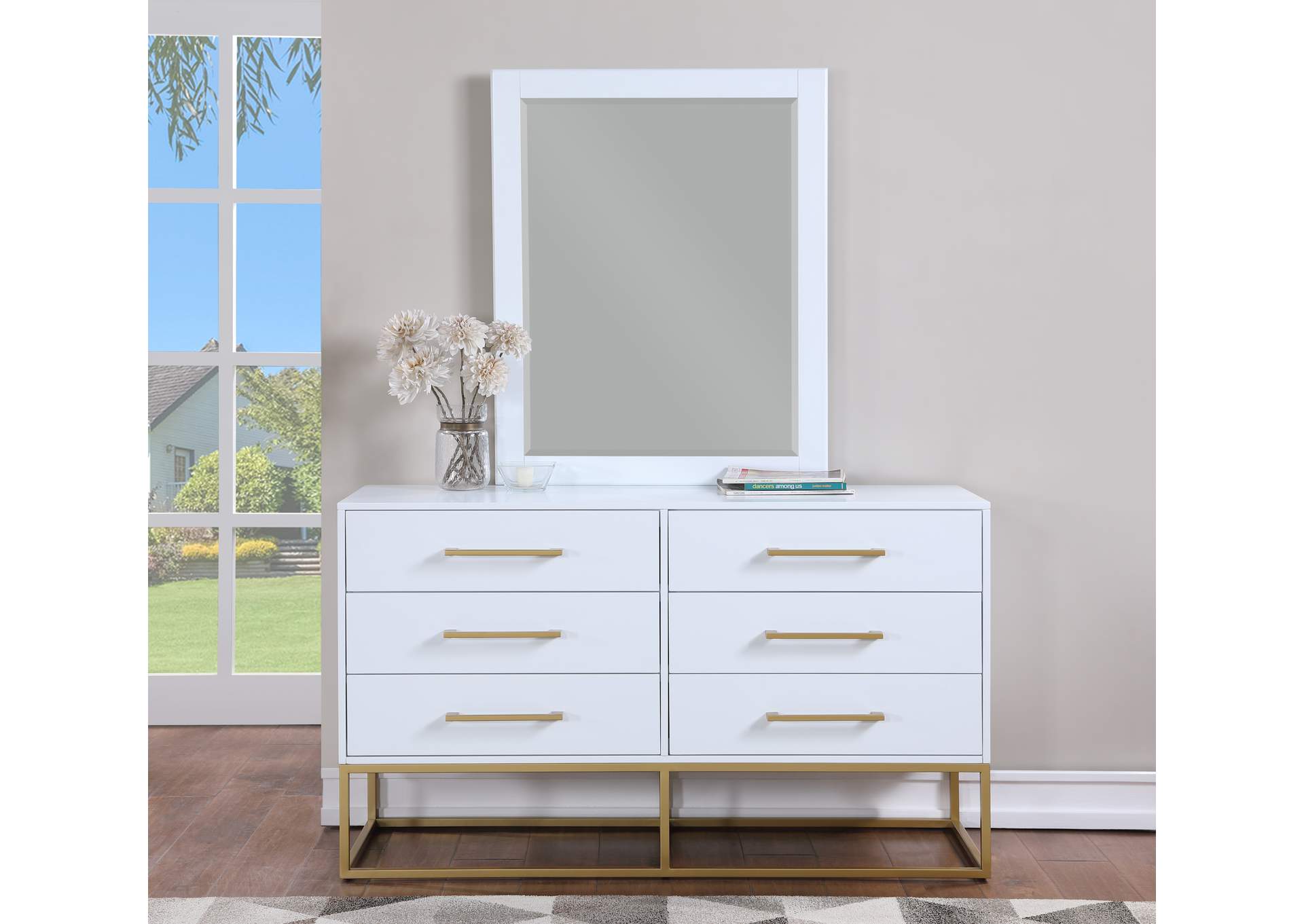 Maxine White Dresser,Meridian Furniture