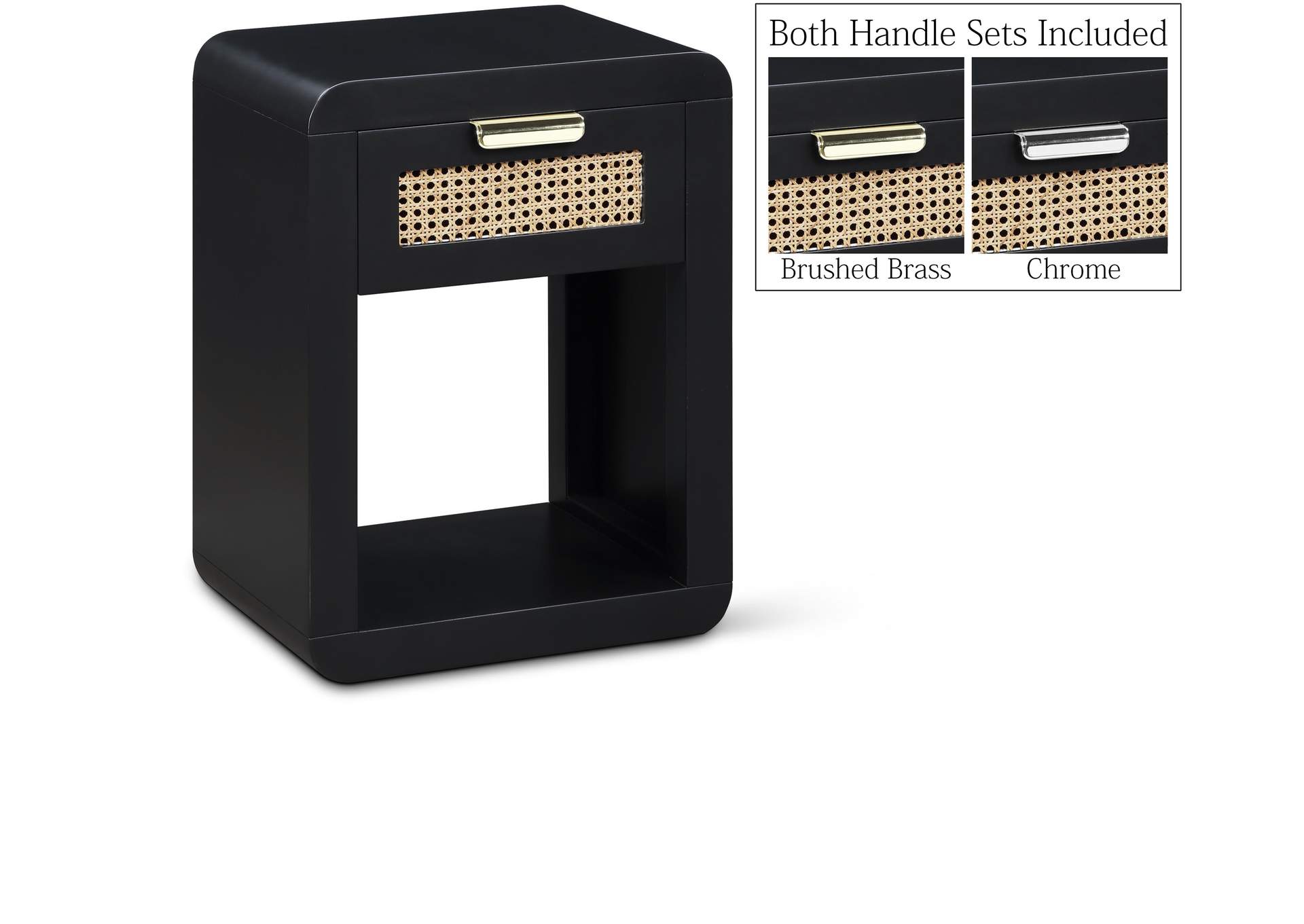 Langham Black Night Stand,Meridian Furniture