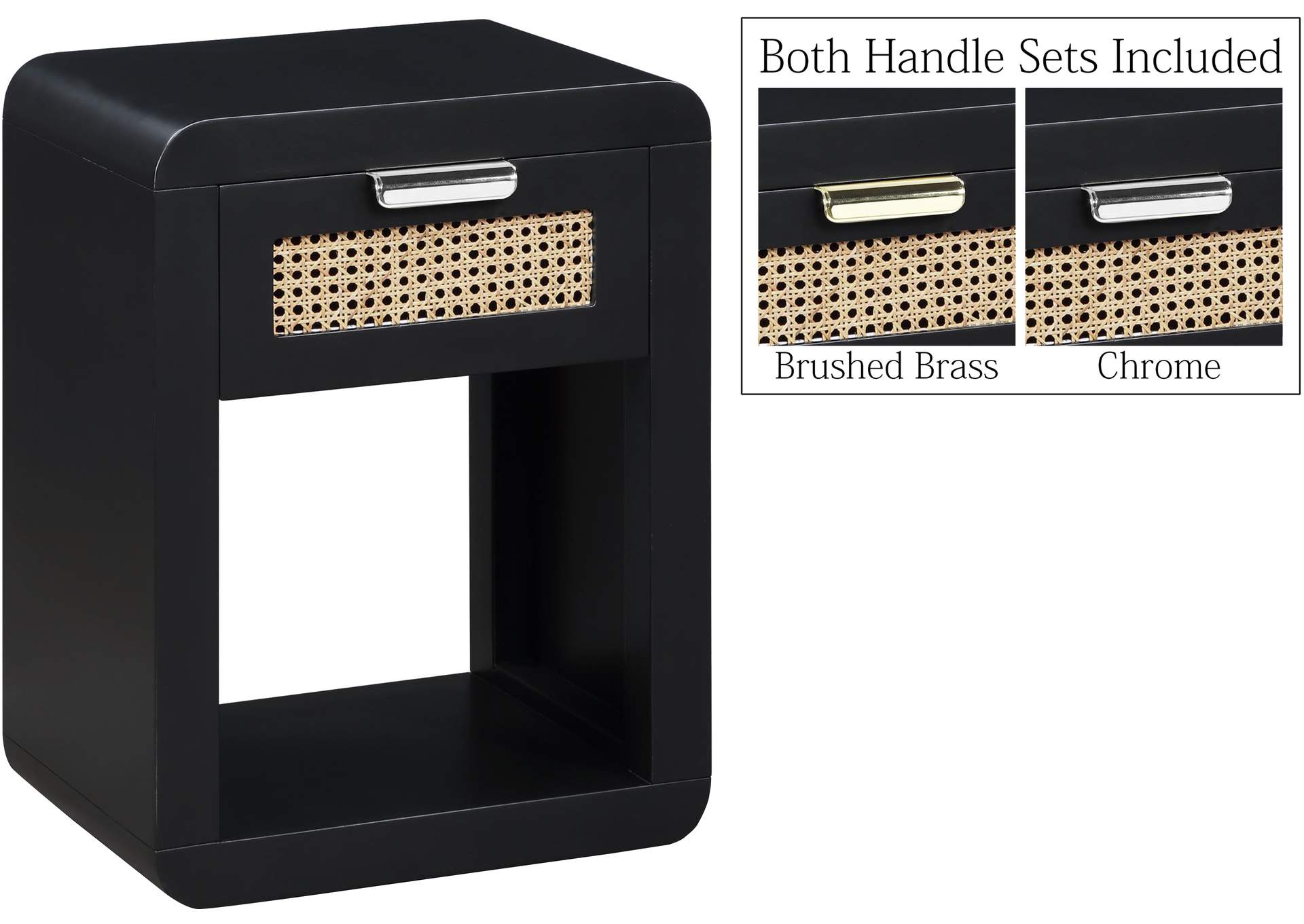 Langham Black Night Stand,Meridian Furniture