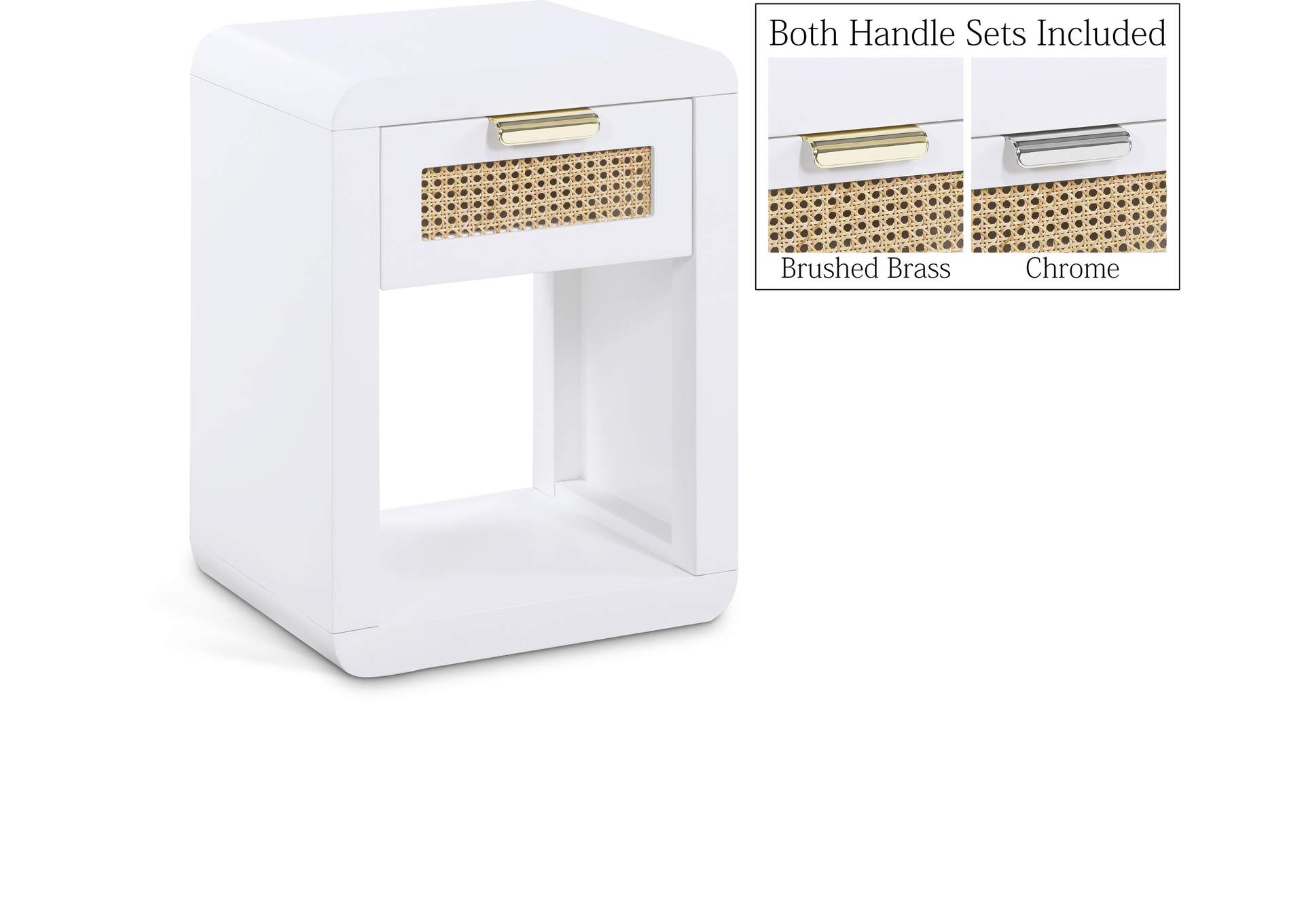 Langham White Night Stand,Meridian Furniture