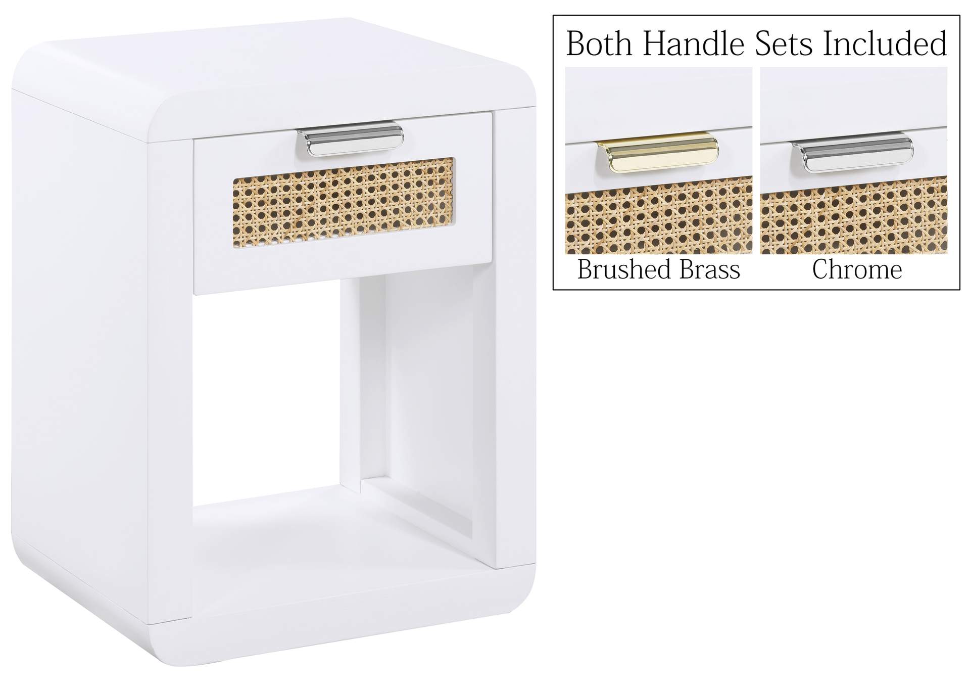 Langham White Night Stand,Meridian Furniture