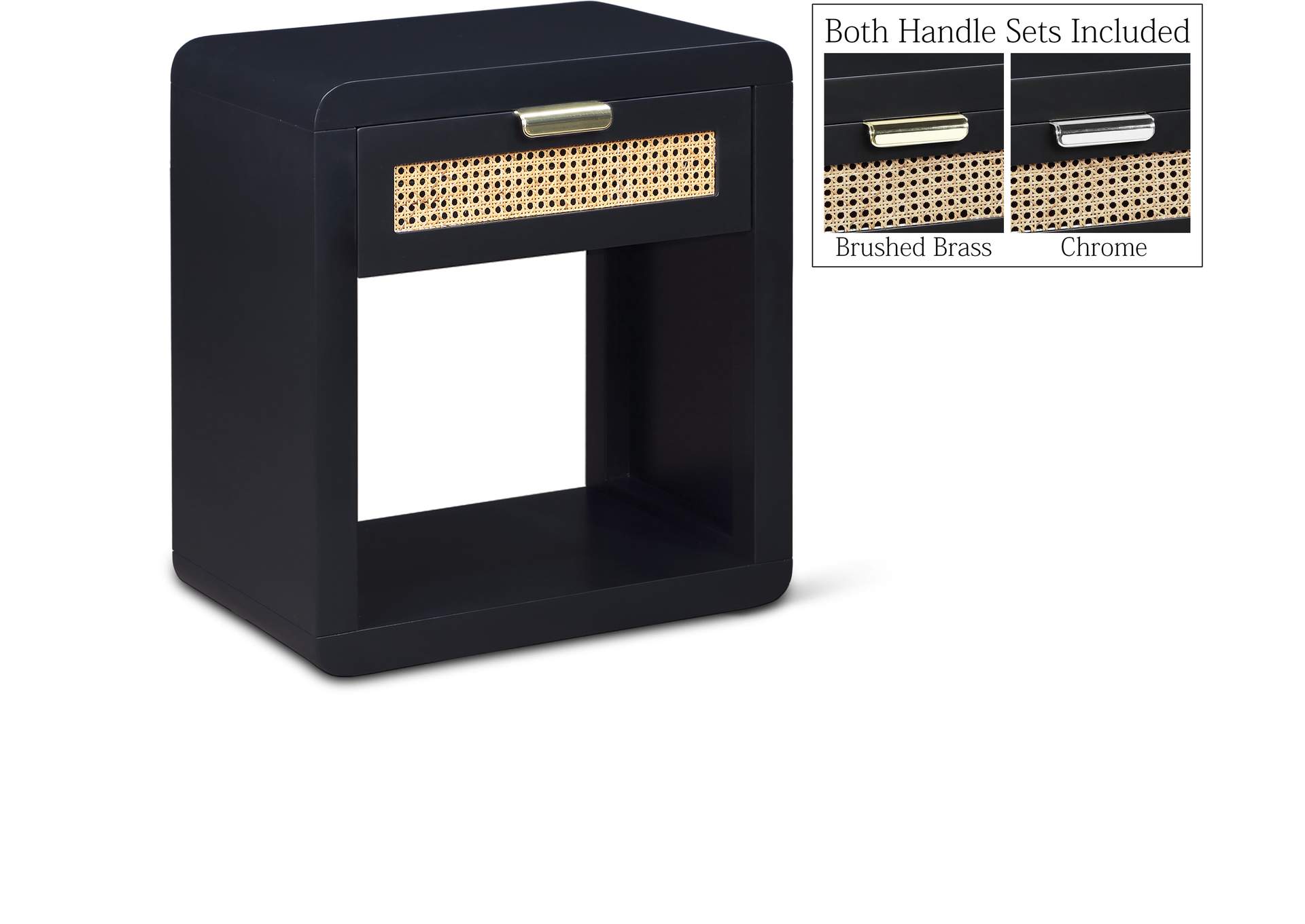 Langham Black Night Stand,Meridian Furniture