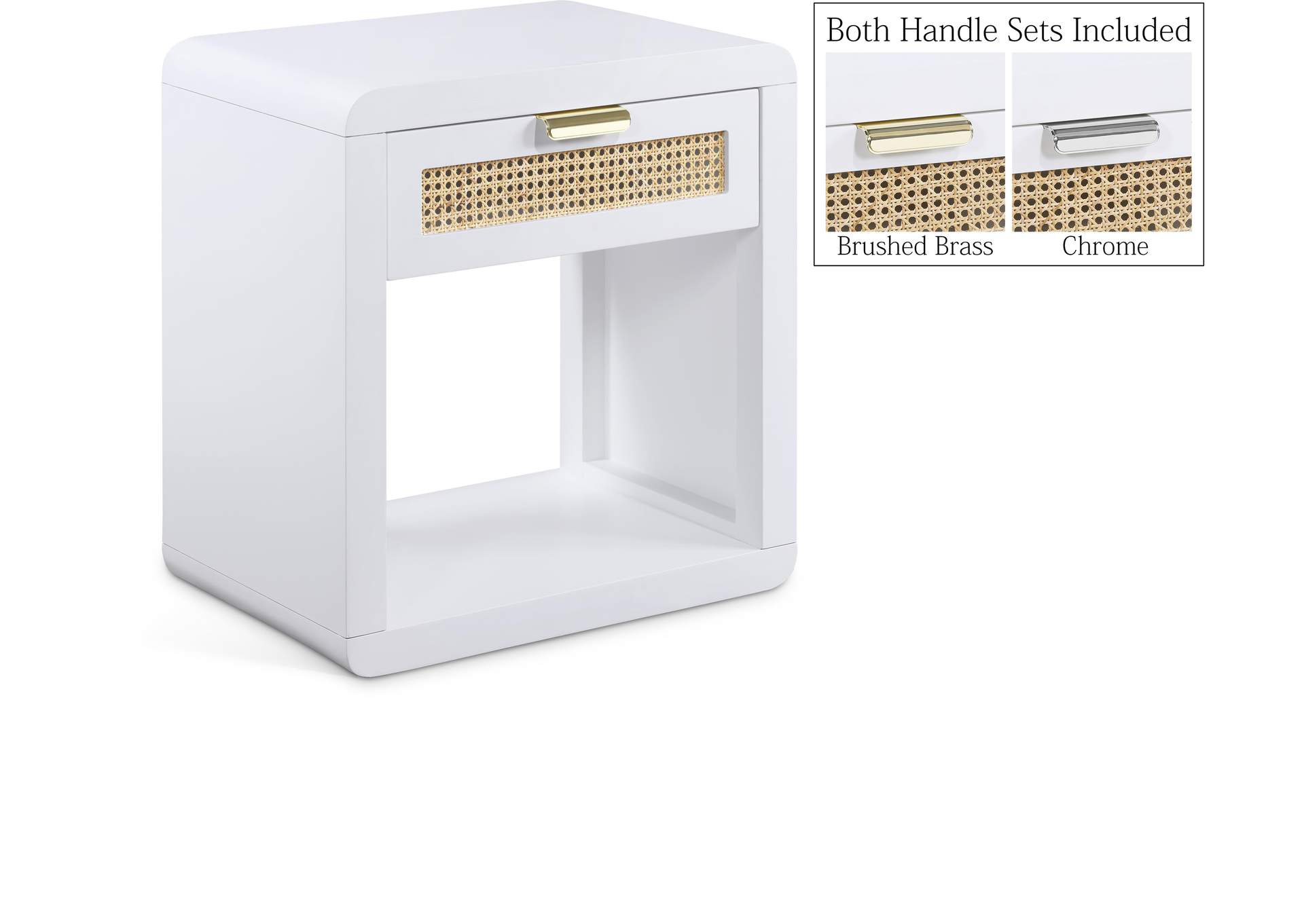 Langham White Night Stand,Meridian Furniture