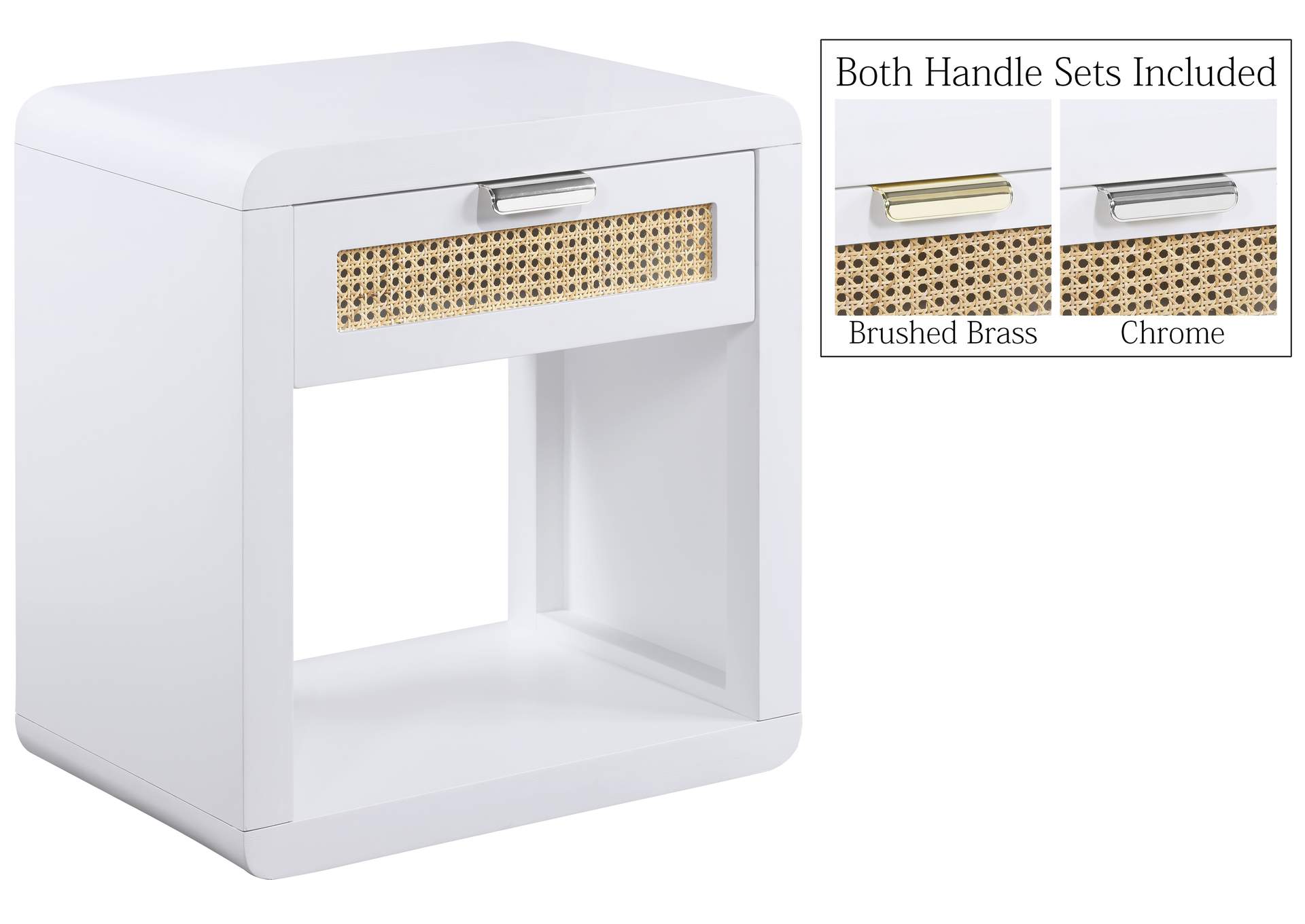 Langham White Night Stand,Meridian Furniture