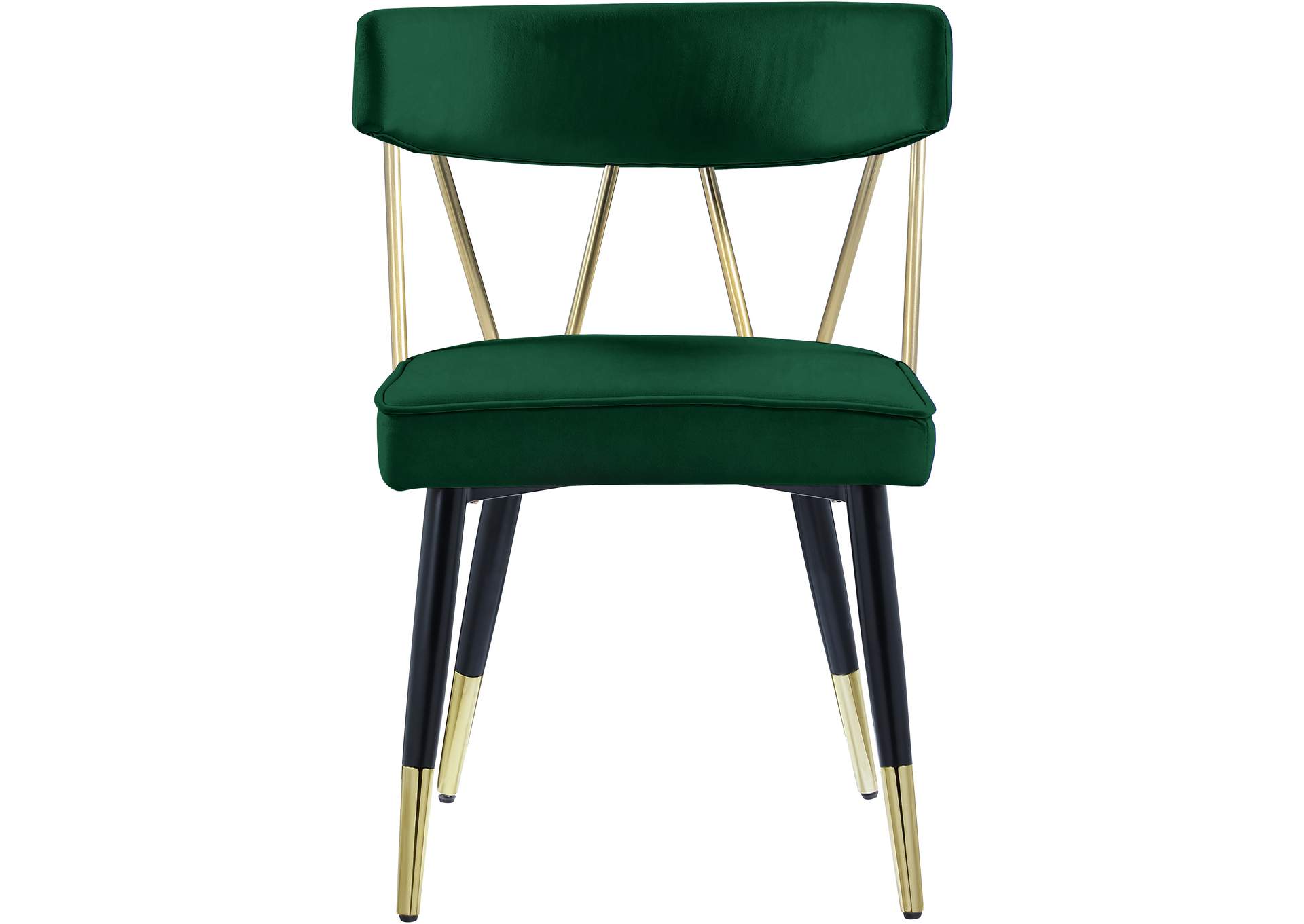 Rheingold Green Velvet Dining Chair Set of 2,Meridian Furniture