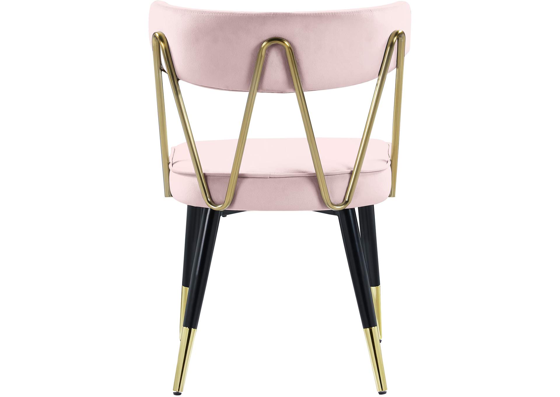 Rheingold Pink Velvet Dining Chair Set of 2,Meridian Furniture