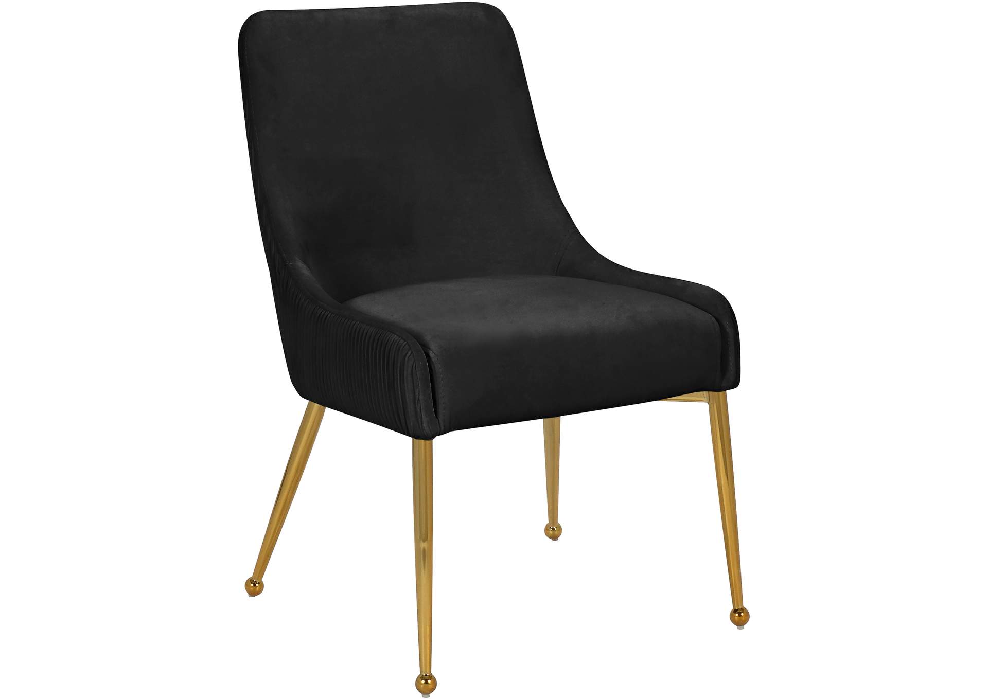 Ace Black Velvet Dining Chair Set of 2,Meridian Furniture