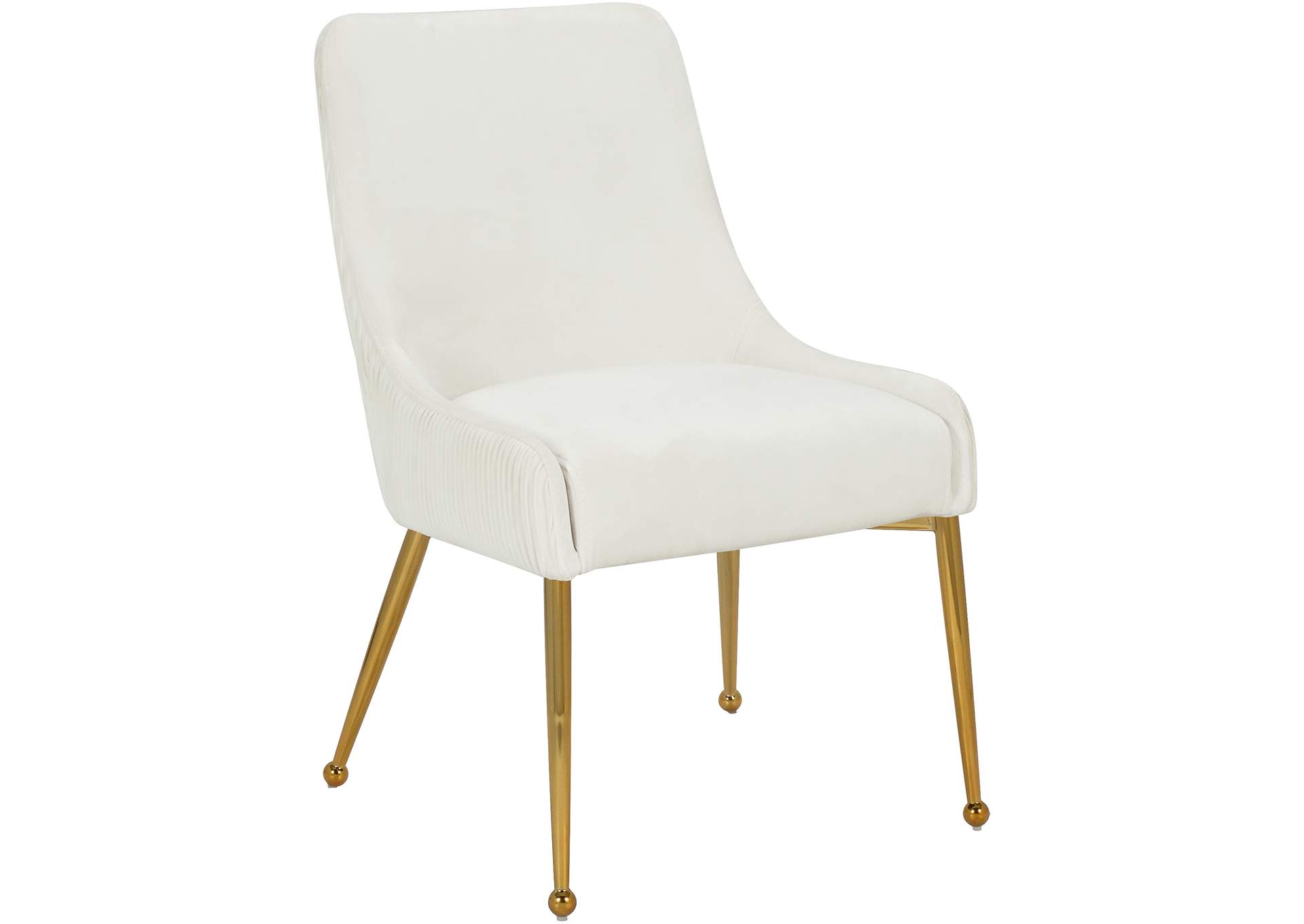 Ace Cream Velvet Dining Chair Set of 2,Meridian Furniture