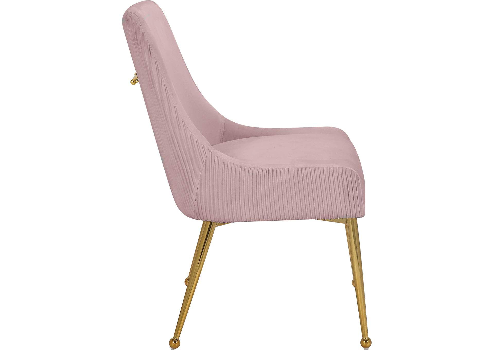 Ace Pink Velvet Dining Chair Set of 2,Meridian Furniture