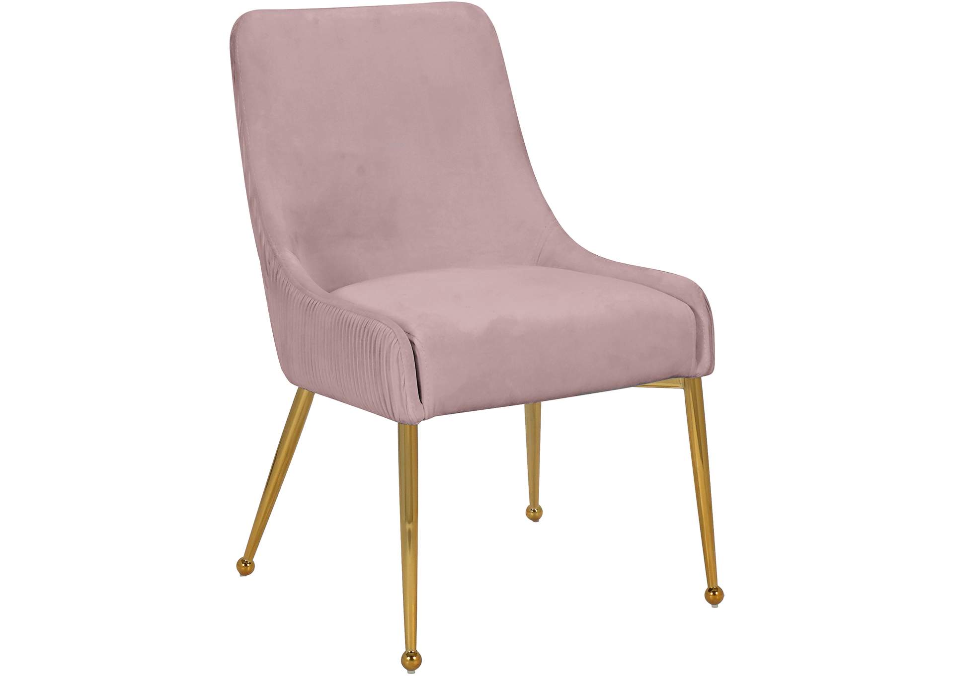 Ace Pink Velvet Dining Chair Set of 2,Meridian Furniture