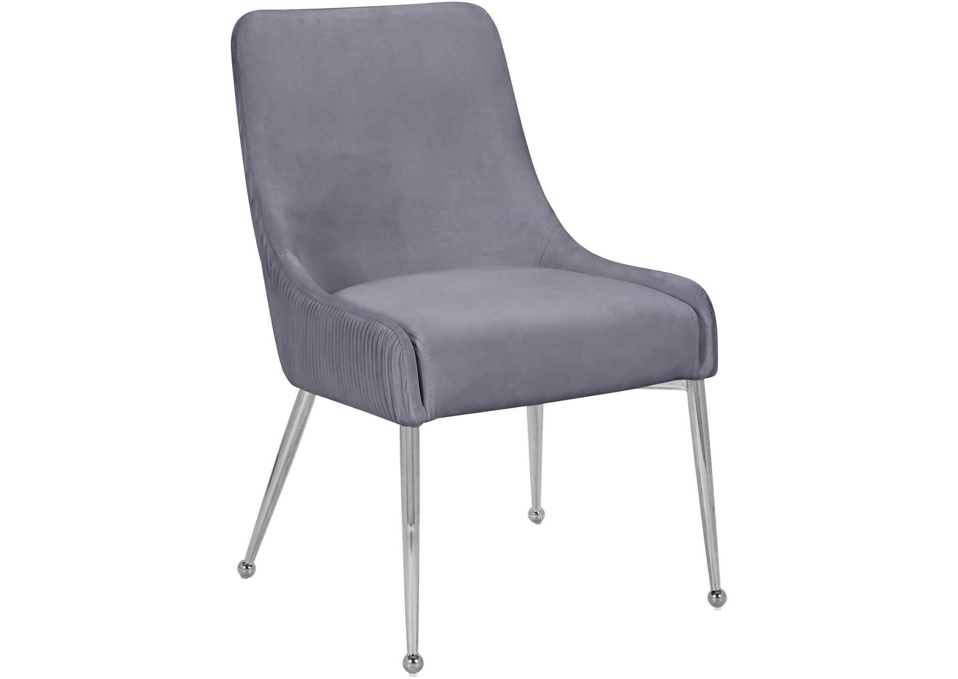 Ace Grey Velvet Dining Chair Set of 2,Meridian Furniture