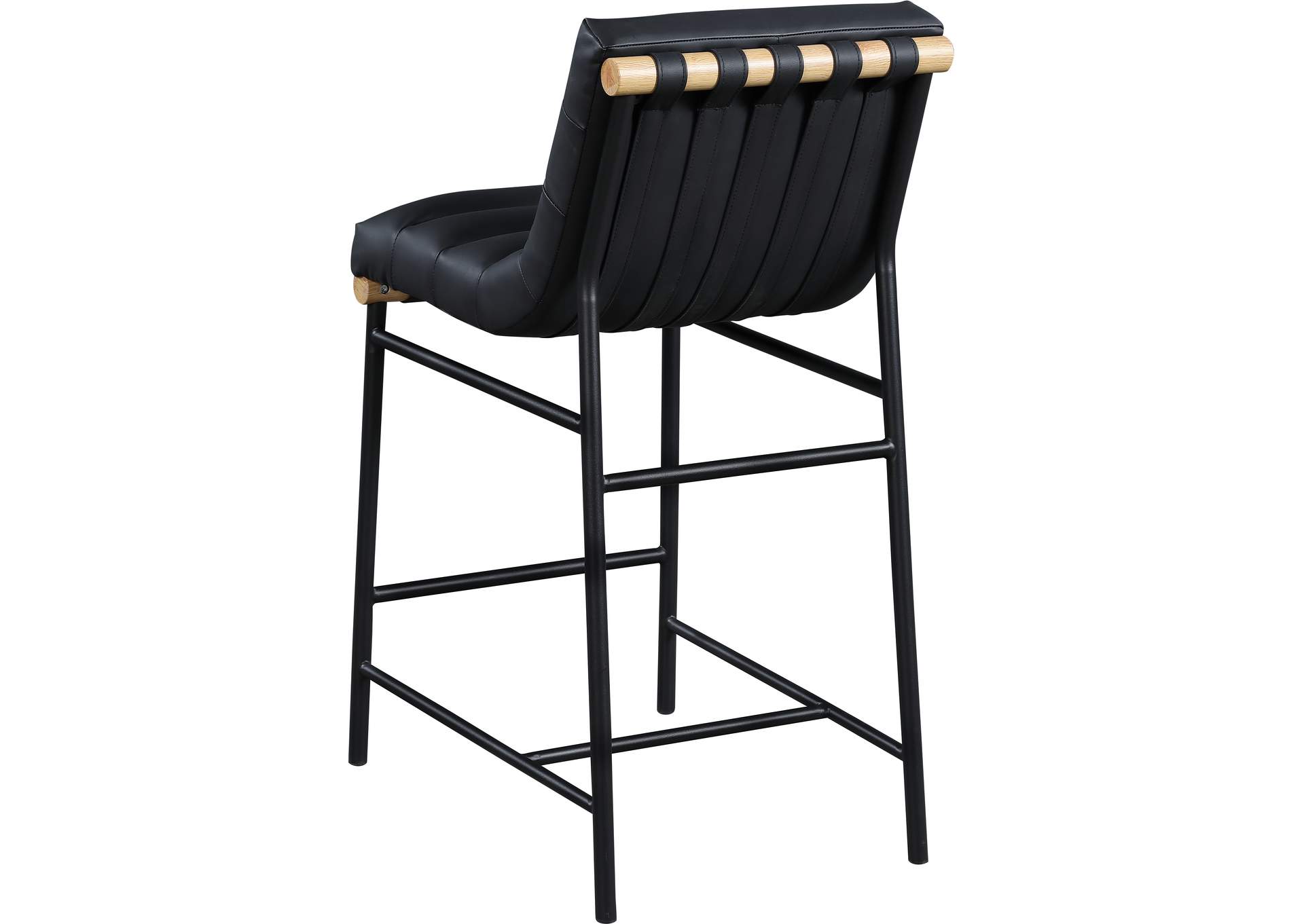 Burke Black Faux Leather Counter Stool,Meridian Furniture