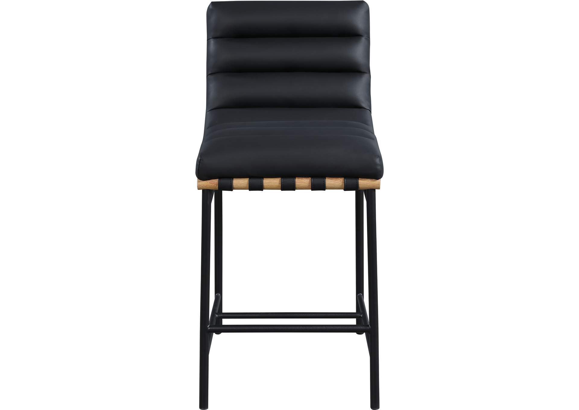 Burke Black Faux Leather Counter Stool,Meridian Furniture