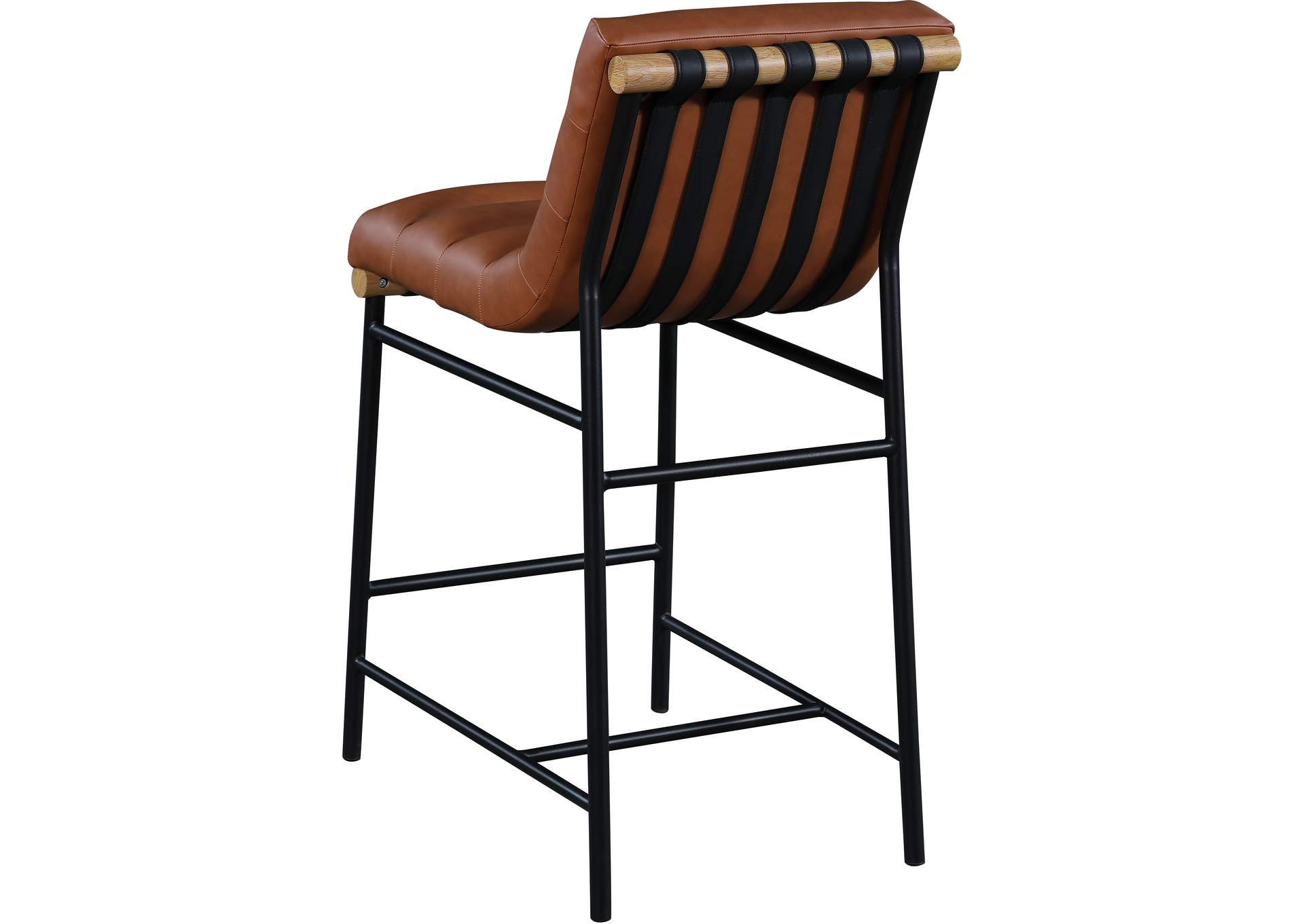 Burke Cognac Faux Leather Counter Stool,Meridian Furniture