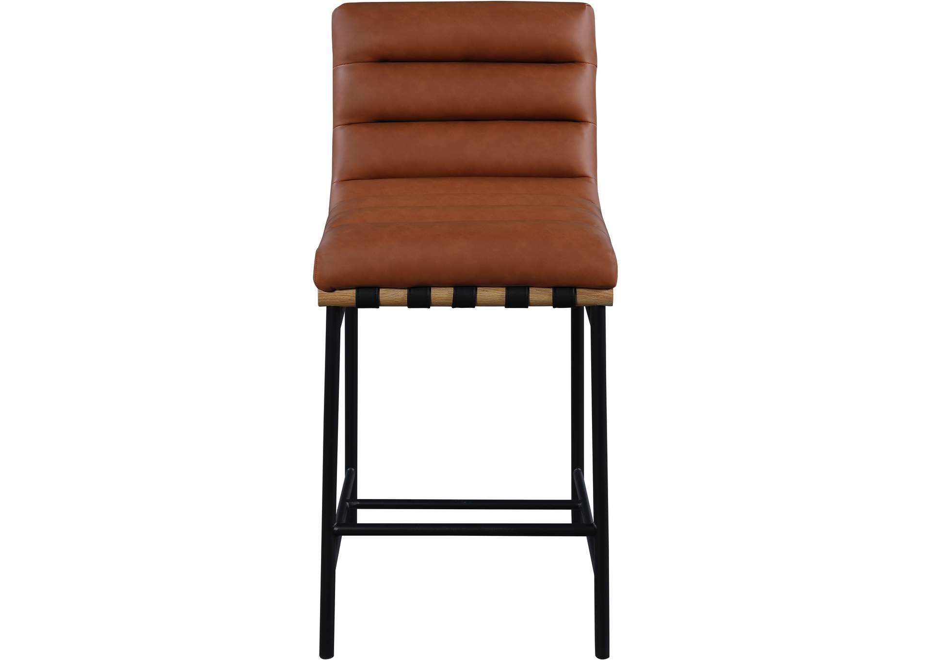 Burke Cognac Faux Leather Counter Stool,Meridian Furniture