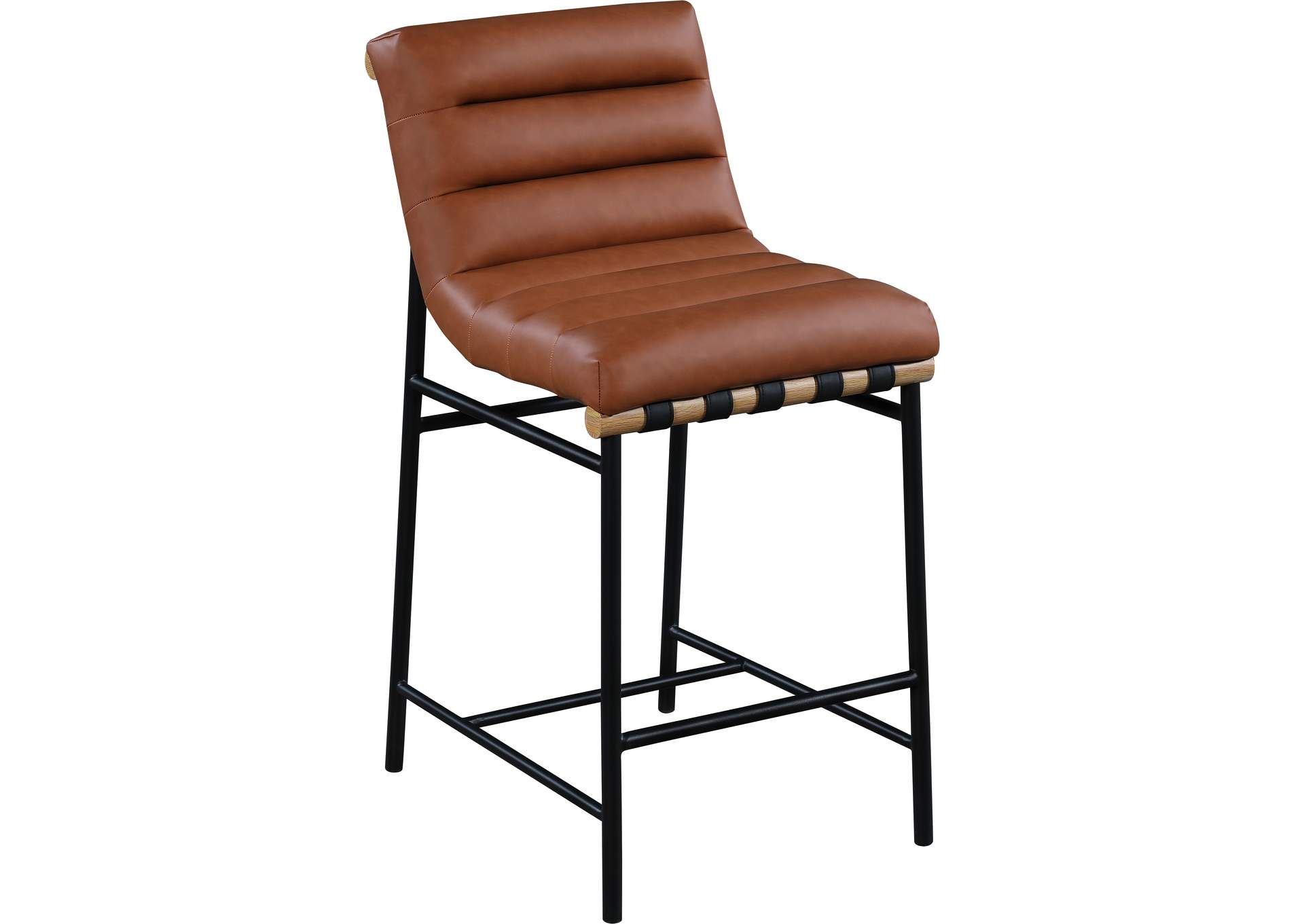 Burke Cognac Faux Leather Counter Stool,Meridian Furniture