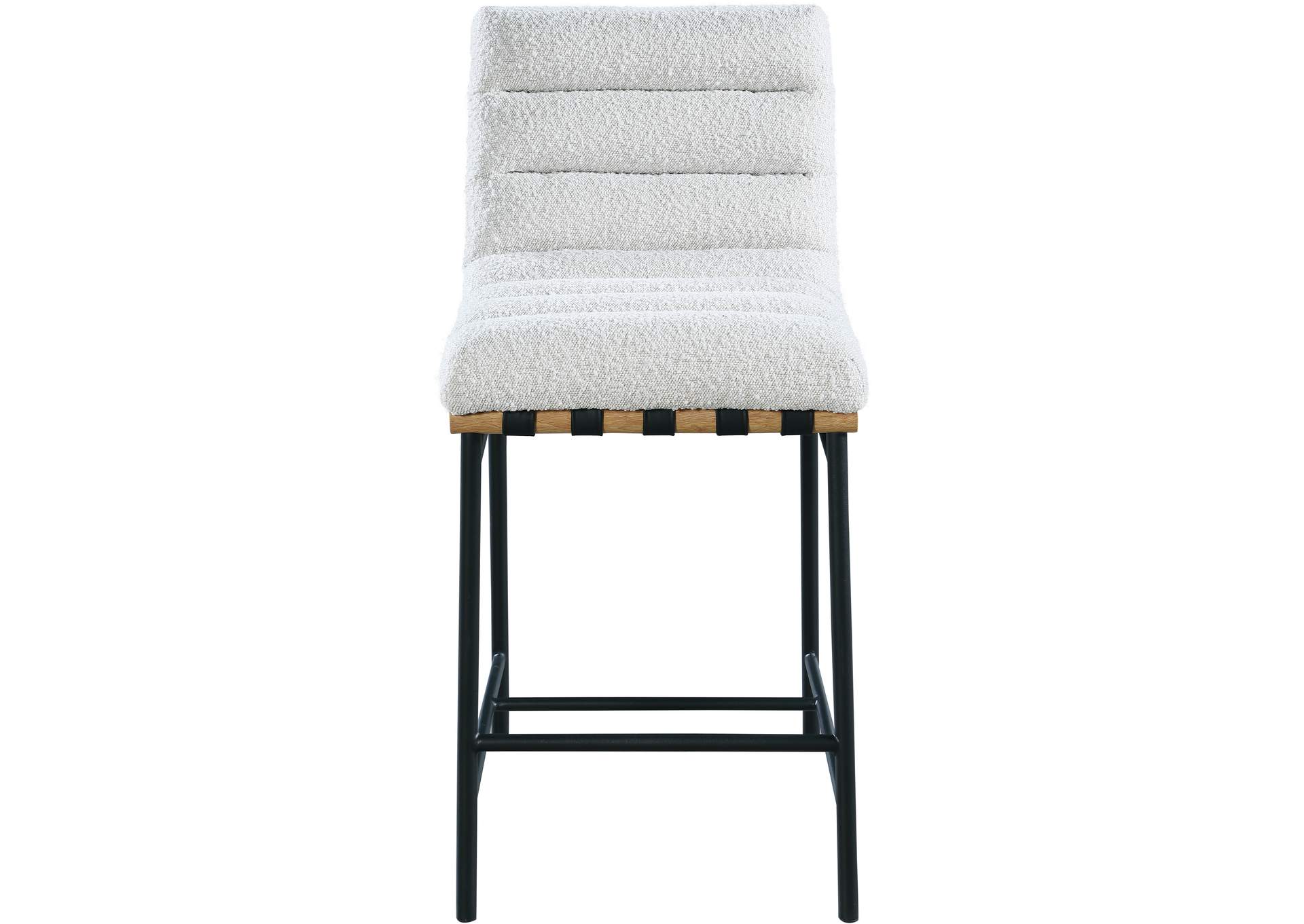 Burke Cream Boucle Fabric Counter Stool,Meridian Furniture