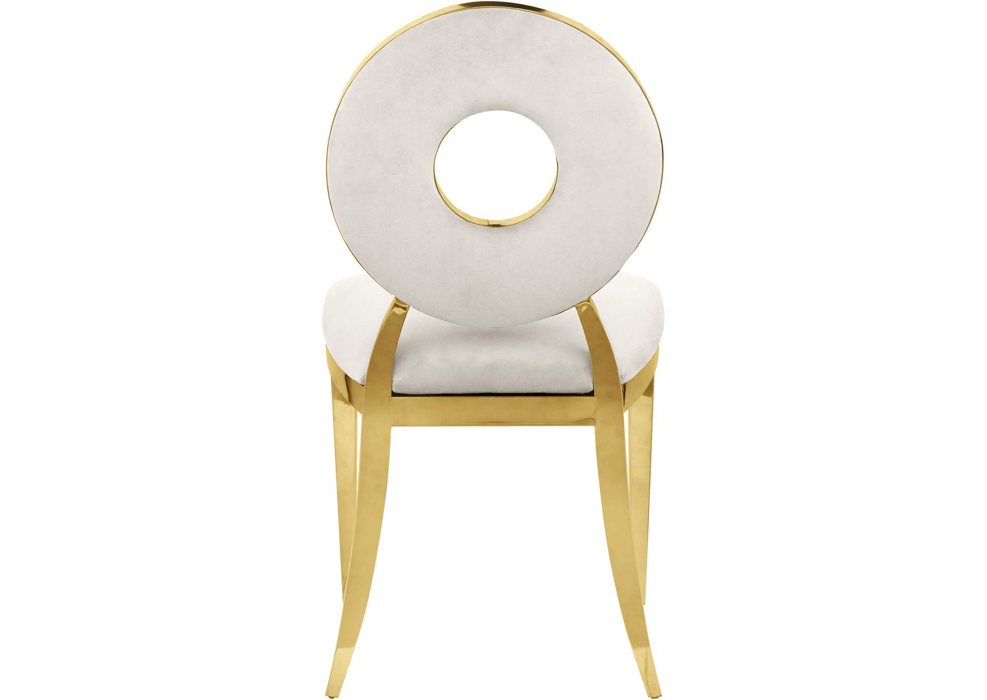 Carousel Cream Velvet Dining Chair Set of 2,Meridian Furniture