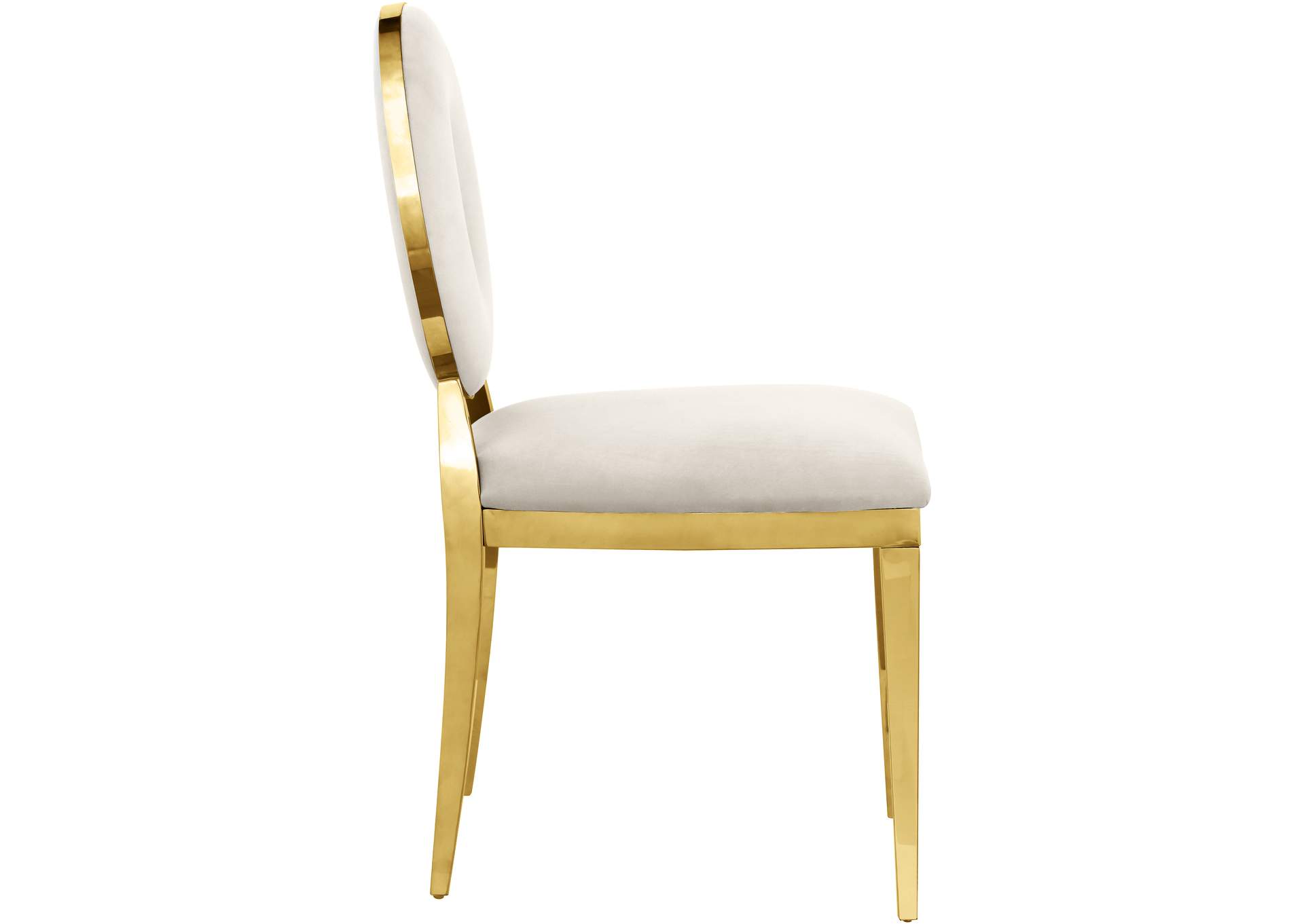 Carousel Cream Velvet Dining Chair Set of 2,Meridian Furniture