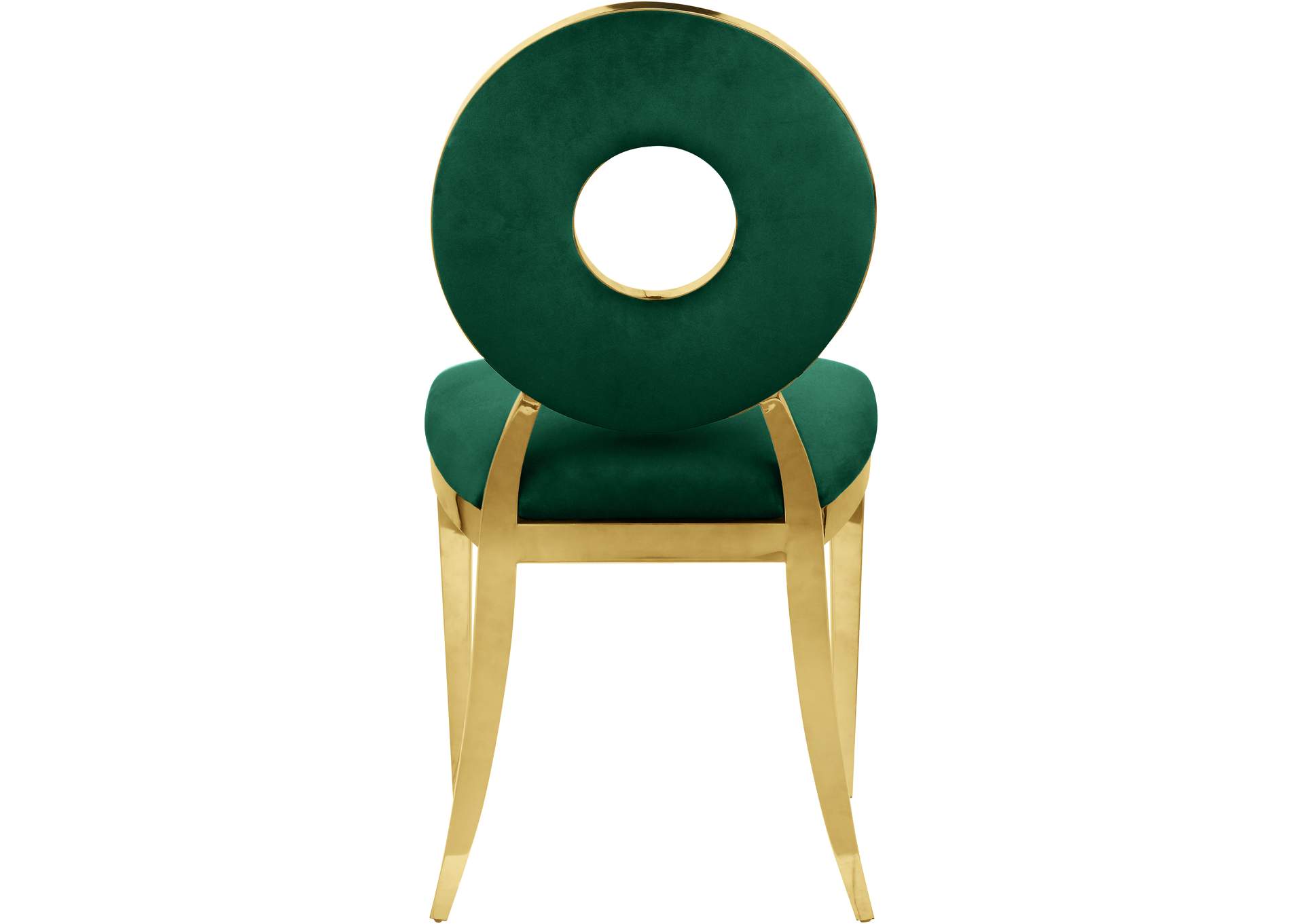 Carousel Green Velvet Dining Chair Set of 2,Meridian Furniture