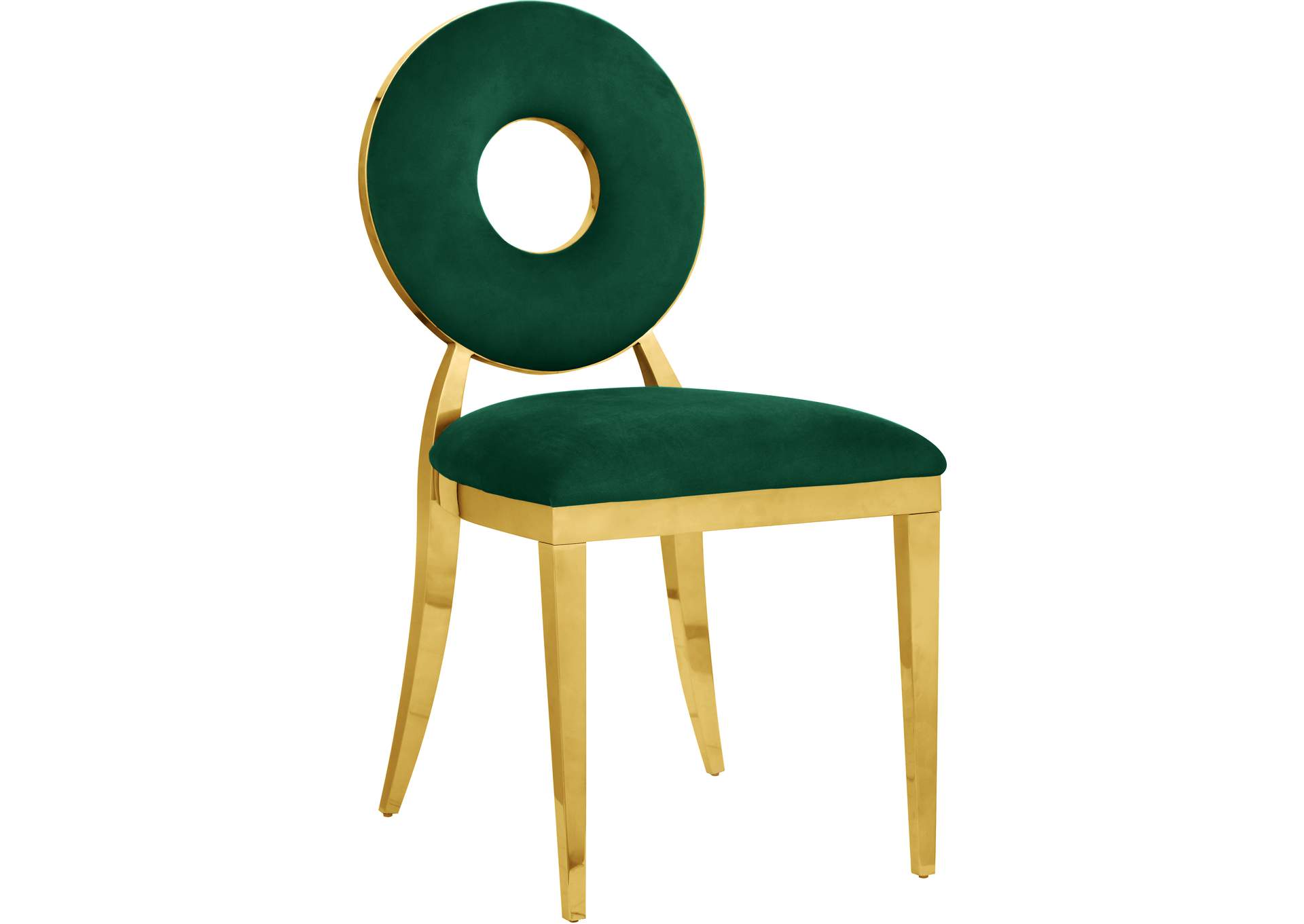 Carousel Green Velvet Dining Chair Set of 2,Meridian Furniture