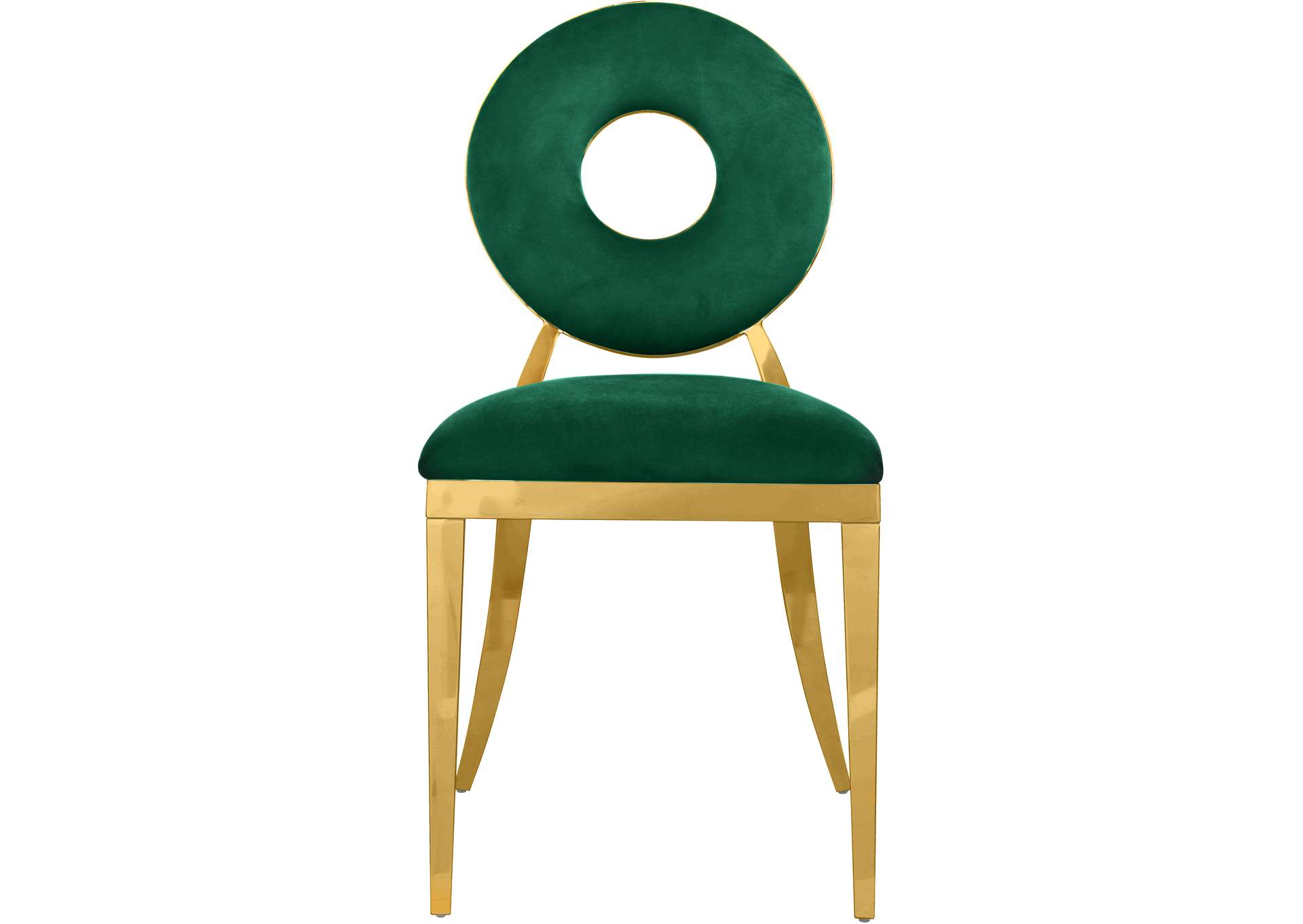 Carousel Green Velvet Dining Chair Set of 2,Meridian Furniture