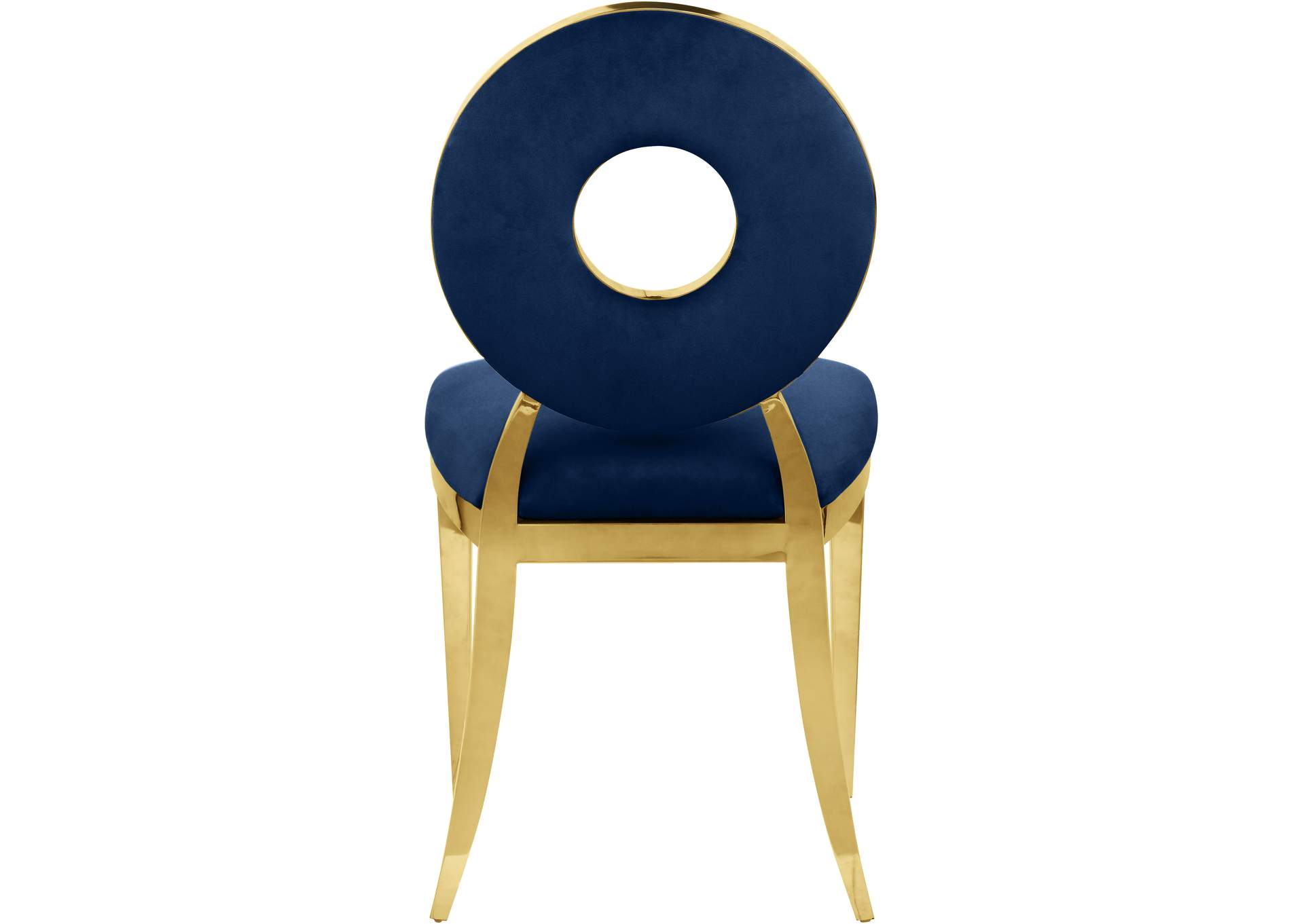 Carousel Navy Velvet Dining Chair Set of 2,Meridian Furniture