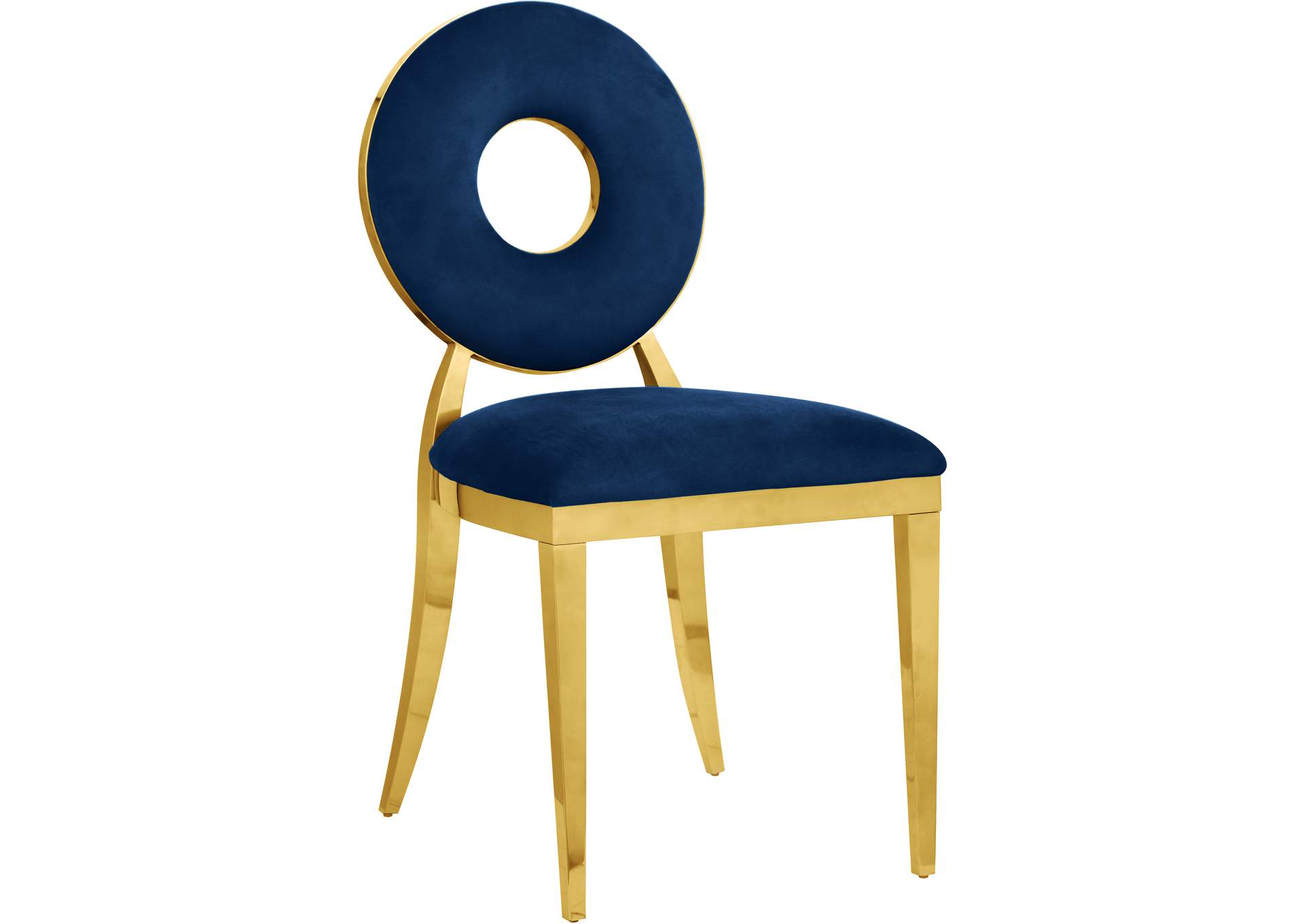 Carousel Navy Velvet Dining Chair Set of 2,Meridian Furniture