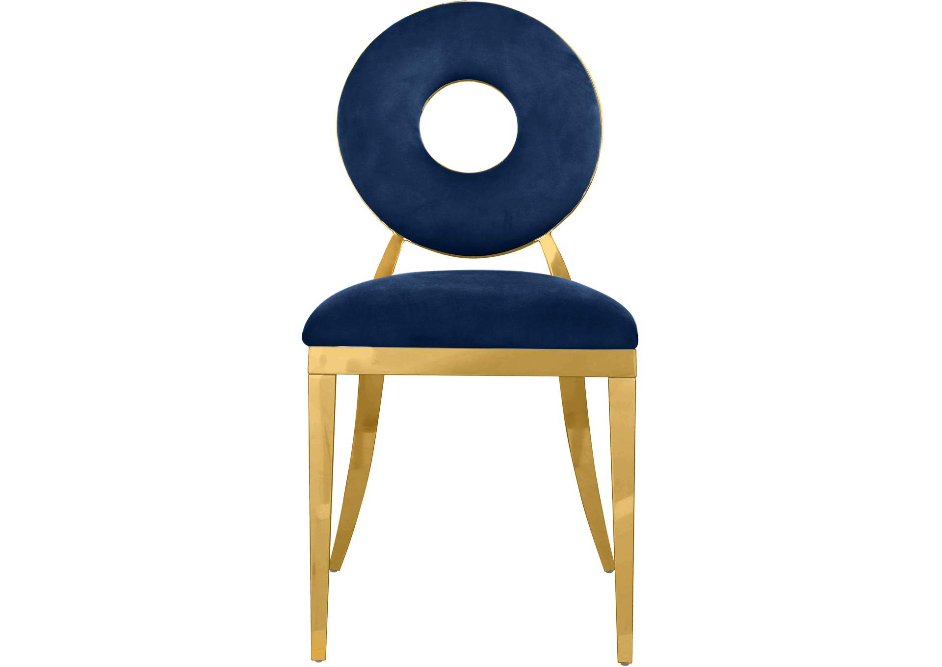 Carousel Navy Velvet Dining Chair Set of 2,Meridian Furniture