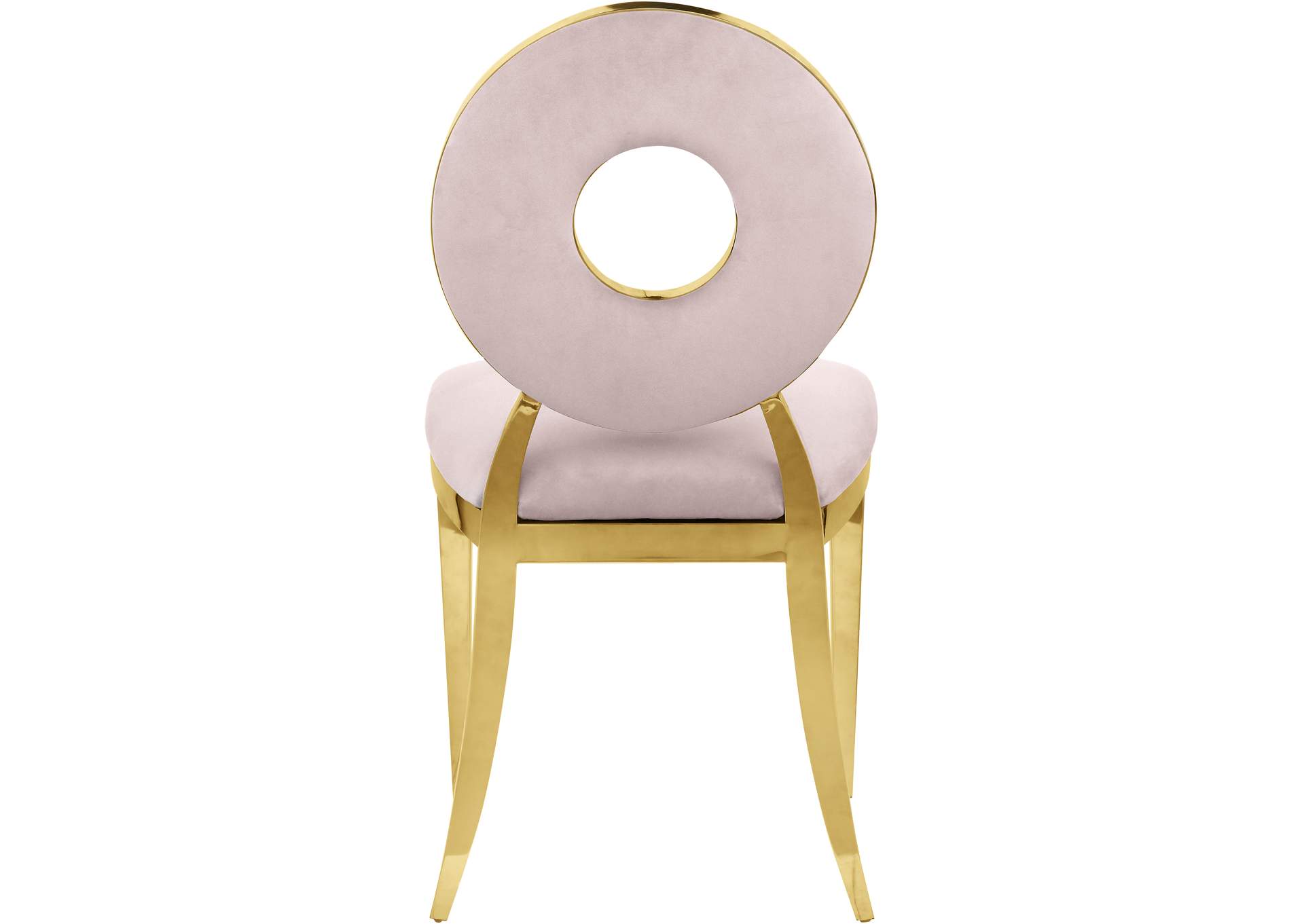 Carousel Pink Velvet Dining Chair Set of 2,Meridian Furniture