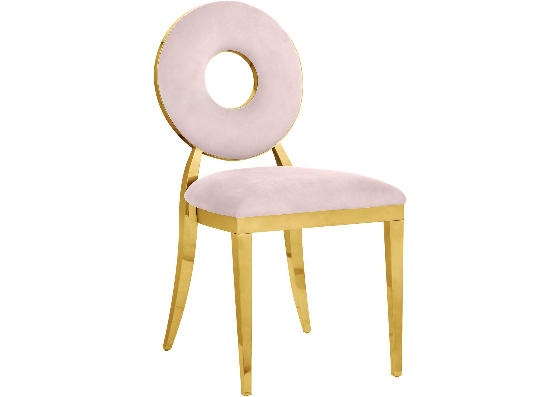 Carousel Pink Velvet Dining Chair Set of 2,Meridian Furniture