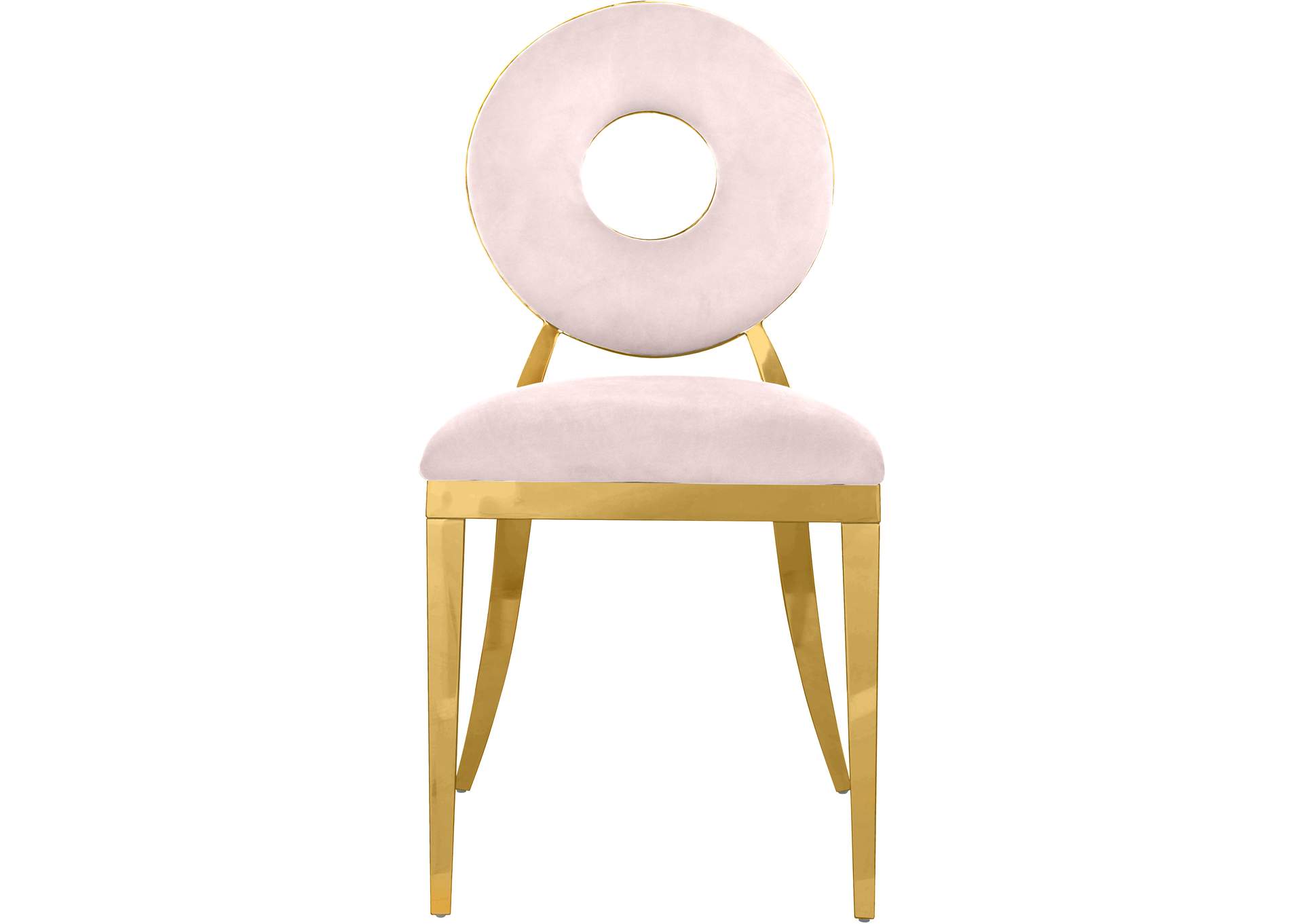 Carousel Pink Velvet Dining Chair Set of 2,Meridian Furniture