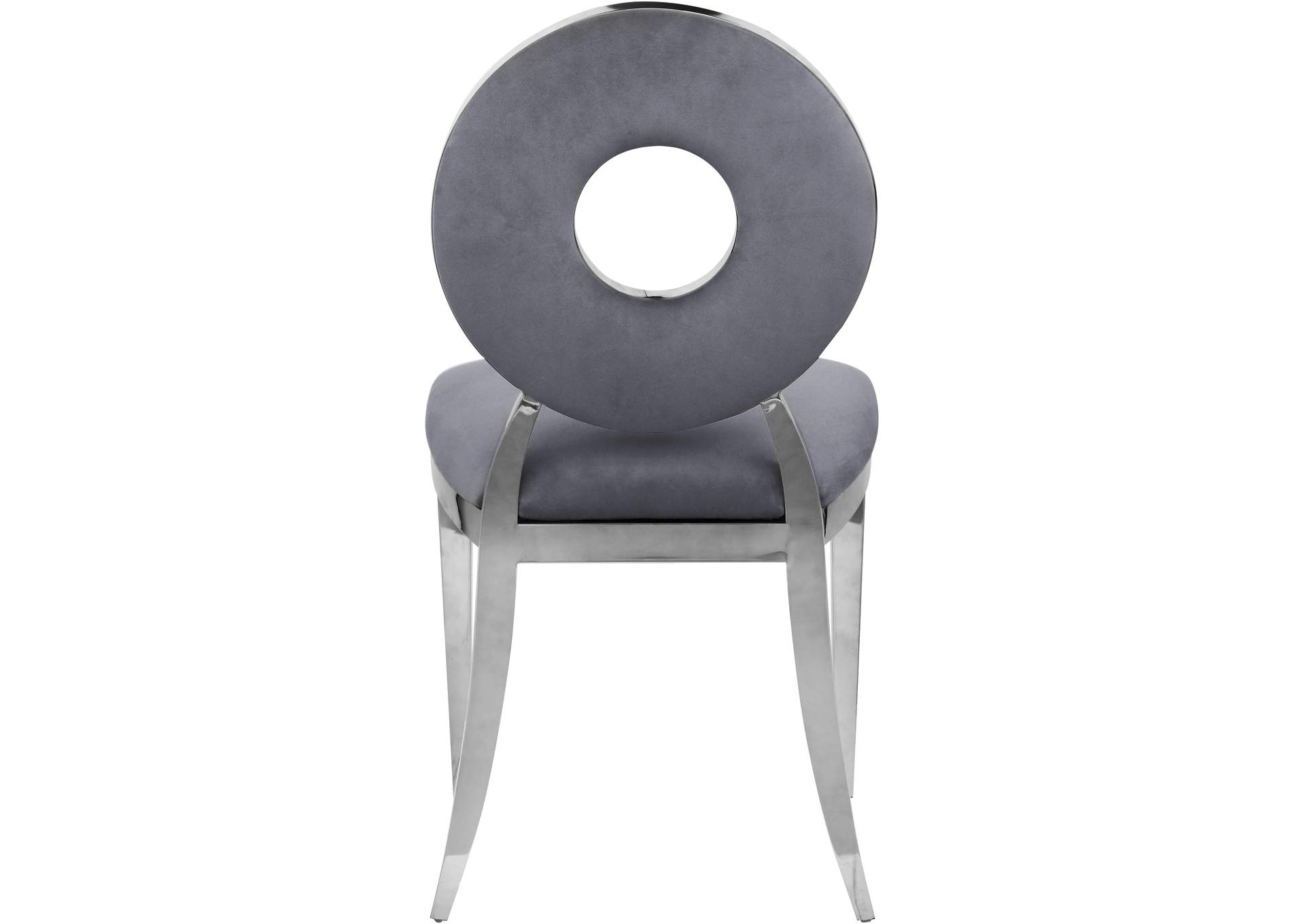 Carousel Grey Velvet Dining Chair Set of 2,Meridian Furniture