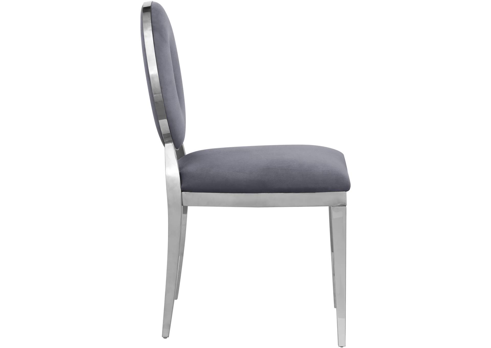 Carousel Grey Velvet Dining Chair Set of 2,Meridian Furniture