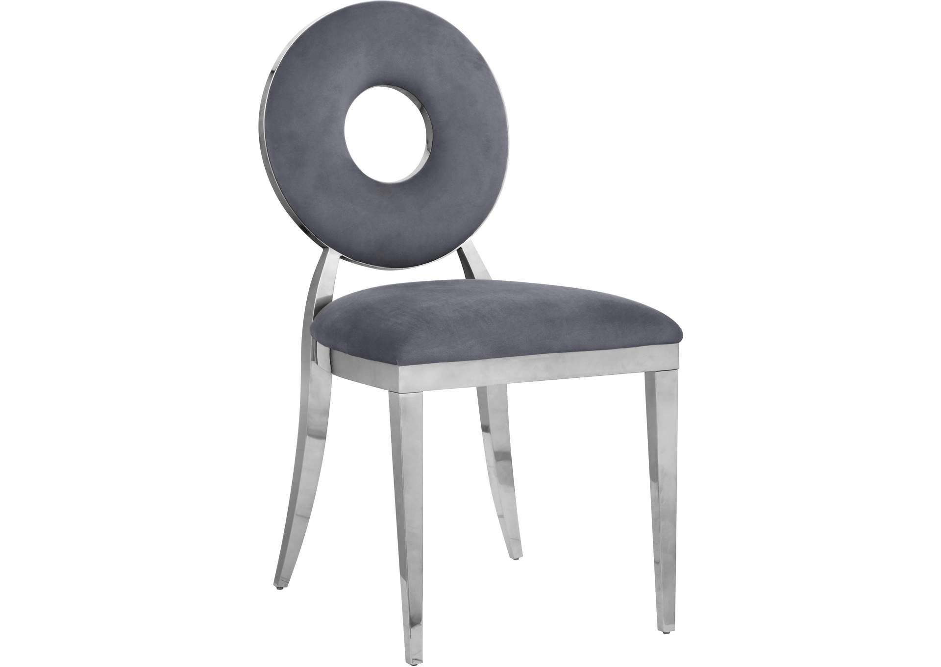 Carousel Grey Velvet Dining Chair Set of 2,Meridian Furniture