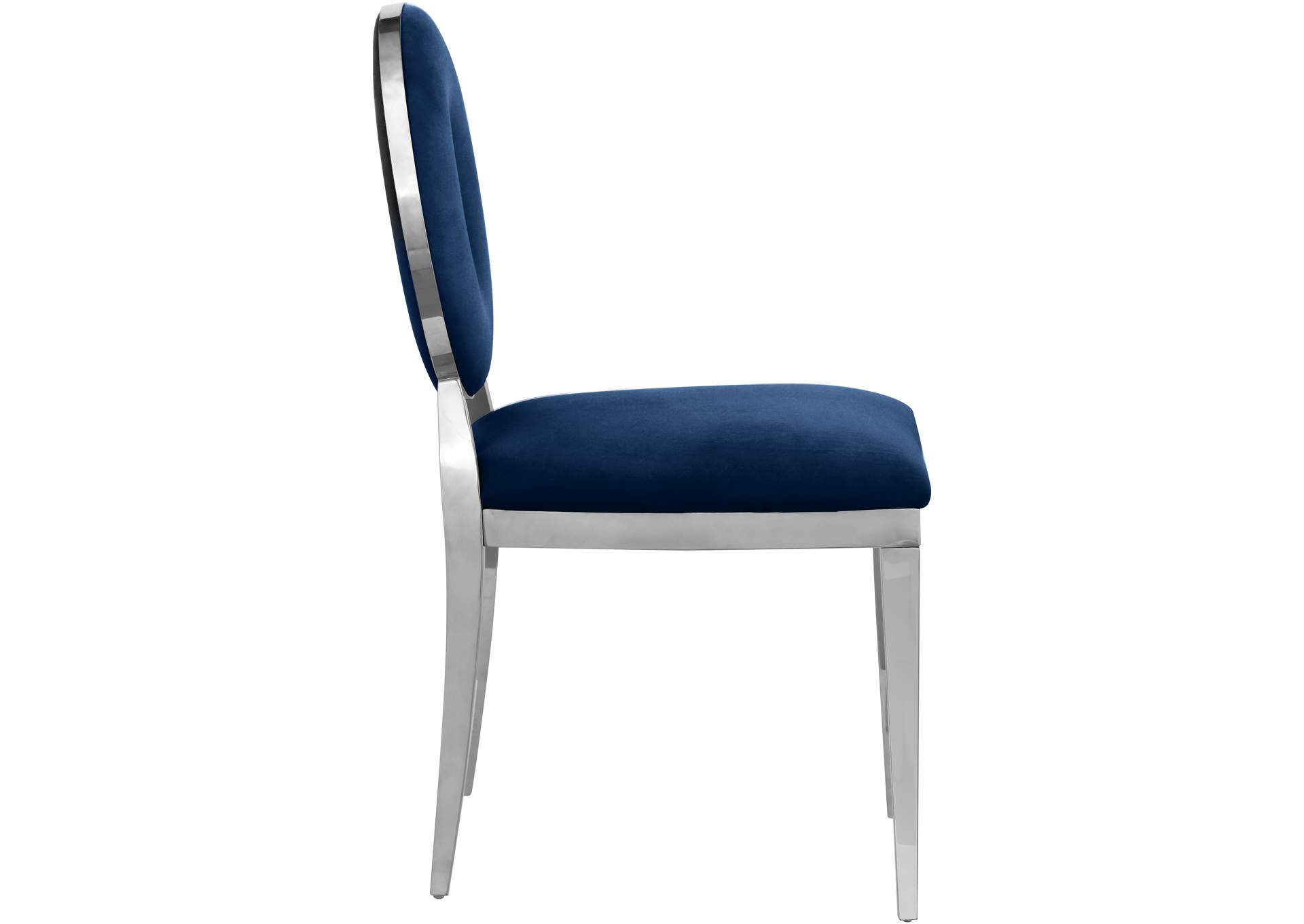 Carousel Navy Velvet Dining Chair Set of 2,Meridian Furniture