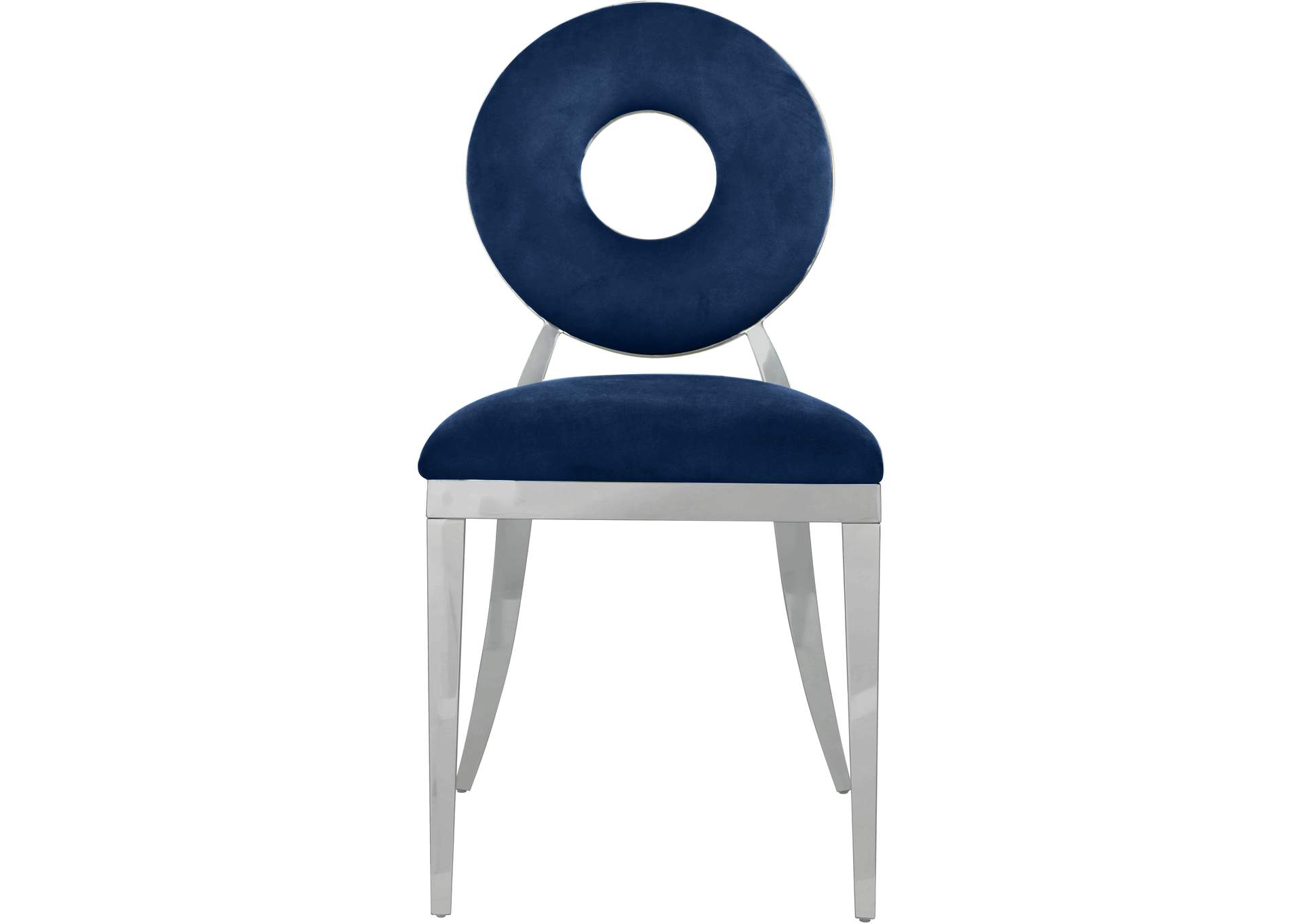 Carousel Navy Velvet Dining Chair Set of 2,Meridian Furniture