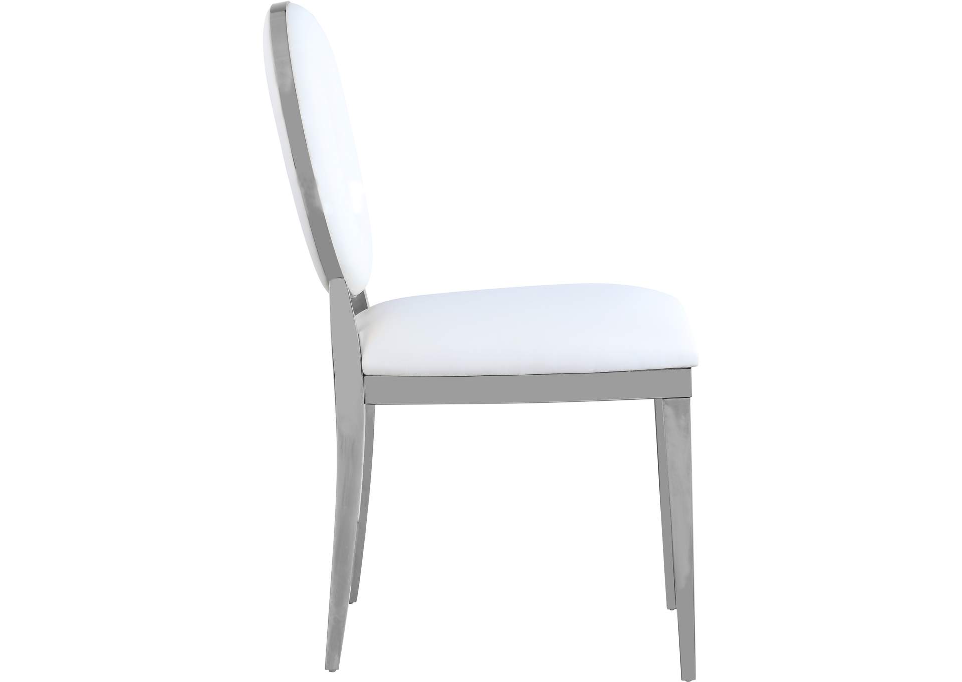 Carousel White Faux Leather Dining Chair Set of 2,Meridian Furniture