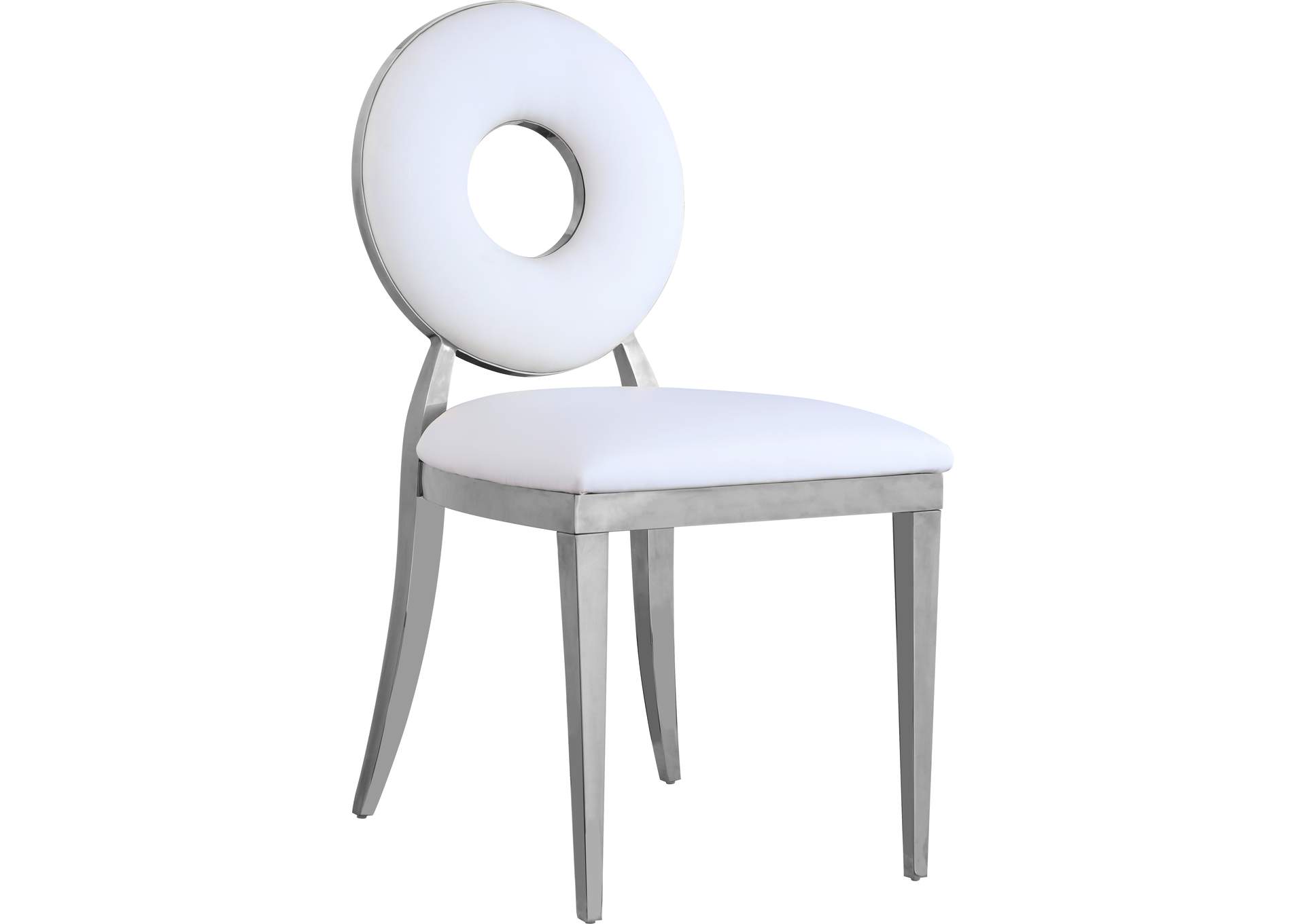 Carousel White Faux Leather Dining Chair Set of 2,Meridian Furniture