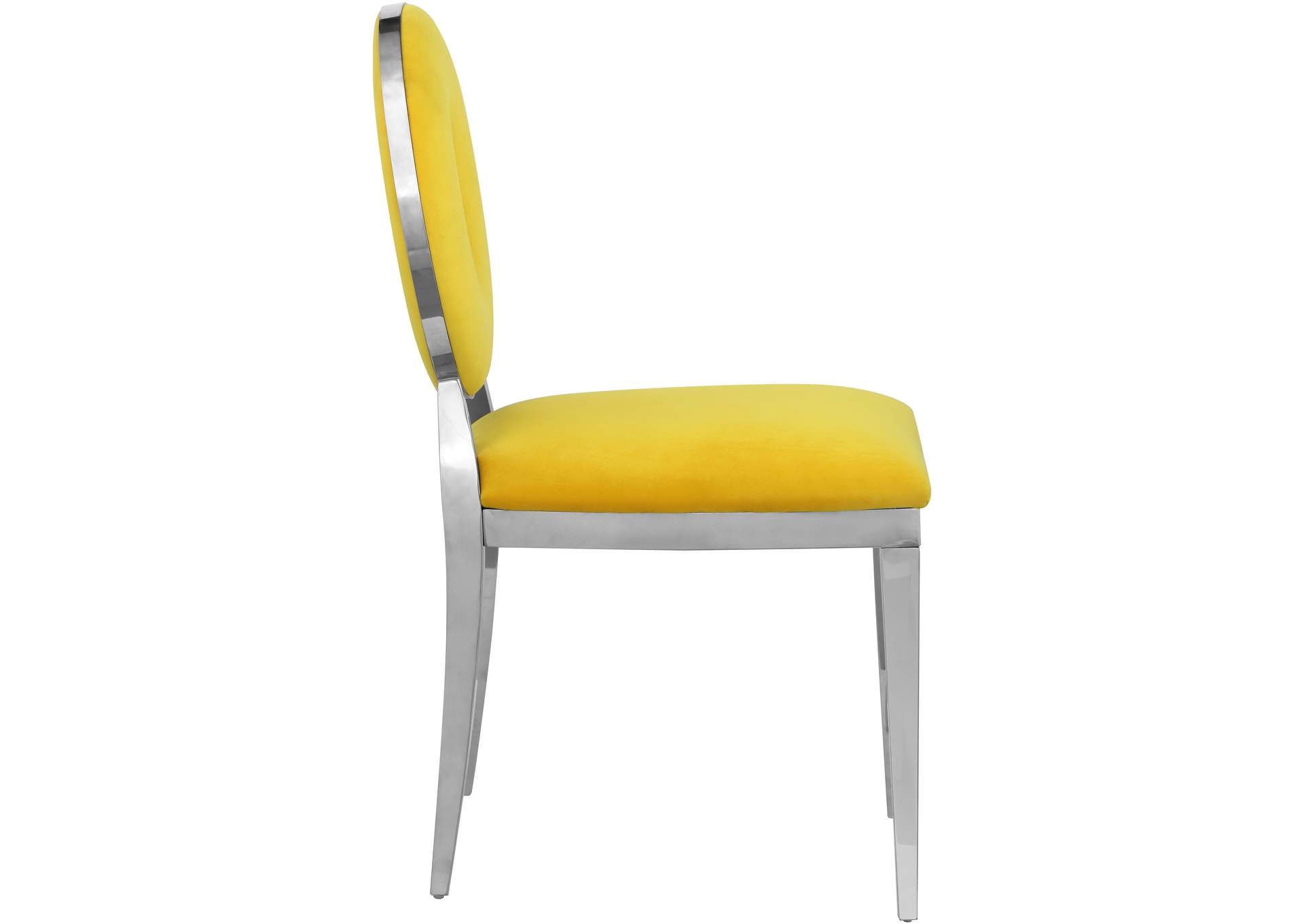 Carousel Yellow Velvet Dining Chair Set of 2,Meridian Furniture