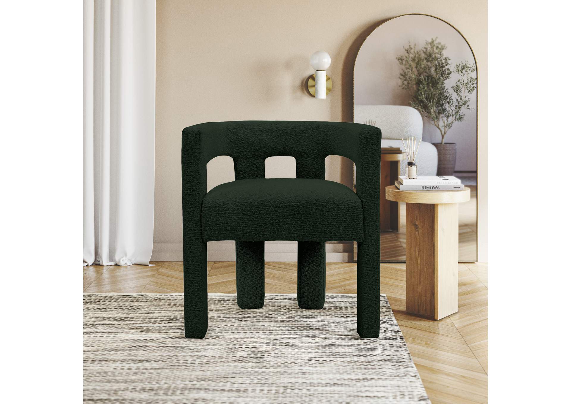 Athena Green Boucle Fabric Accent - Dining Chair,Meridian Furniture